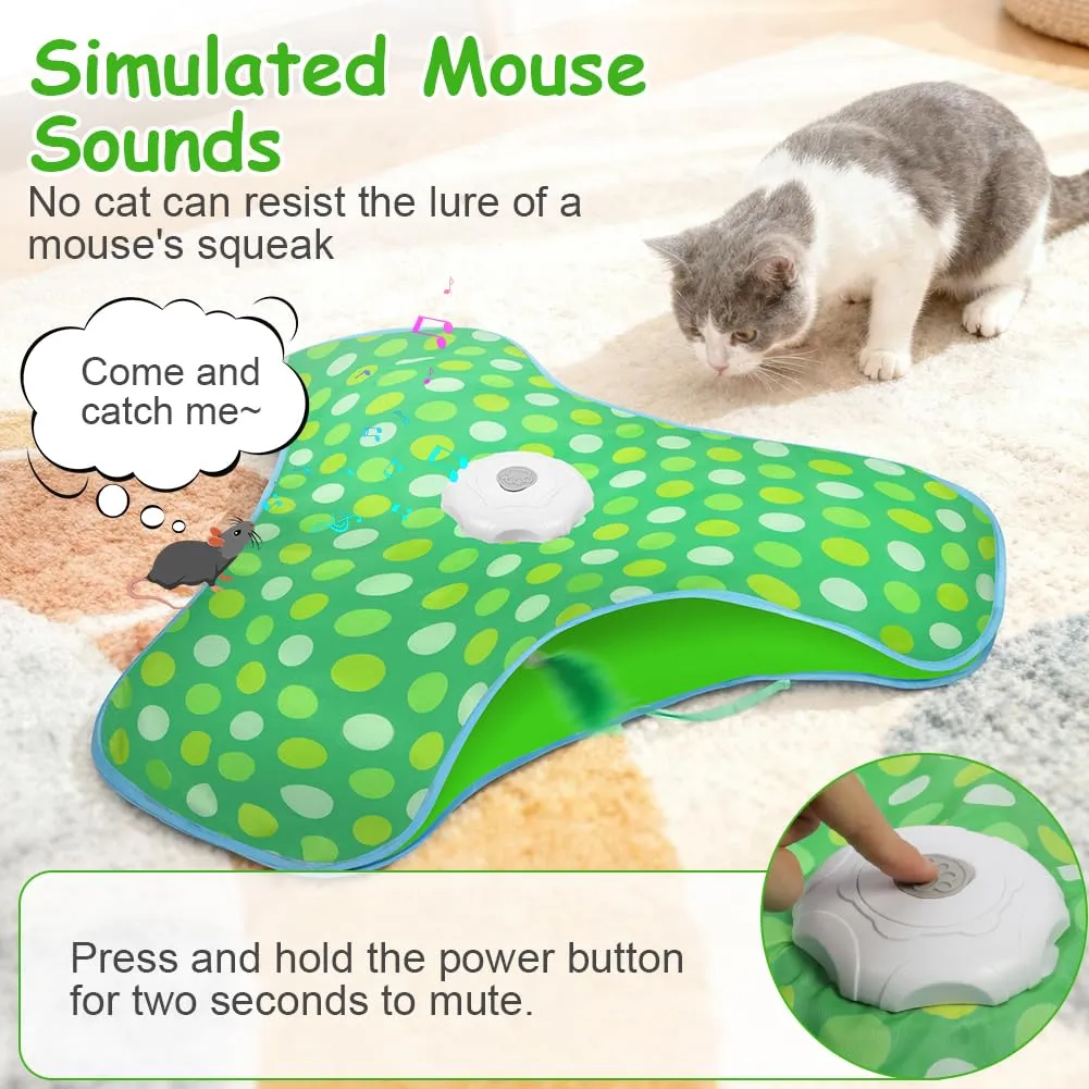AUYAO Giocattolo Elettrico Interattivo per Gatti con 3 Modalità, Gioco Nascondino con Piume e Ricarica USB - immagine 7