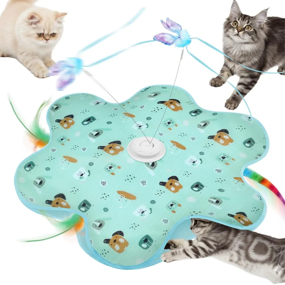 AUYAO Giocattolo Elettrico Interattivo per Gatti con 3 modalità, Gioco Nascondino con Piume, Ricarica USB (Topo + Farfalla) - immagine 9