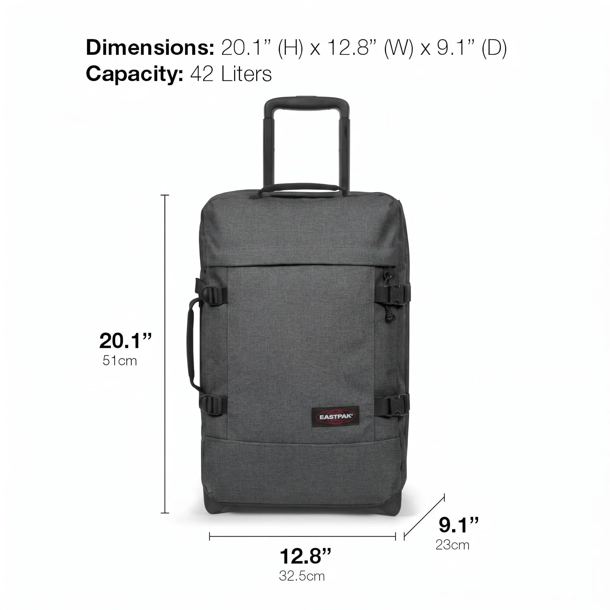 Eastpak Tranverz S Trolley Cabina 42L - Black Denim - immagine 3