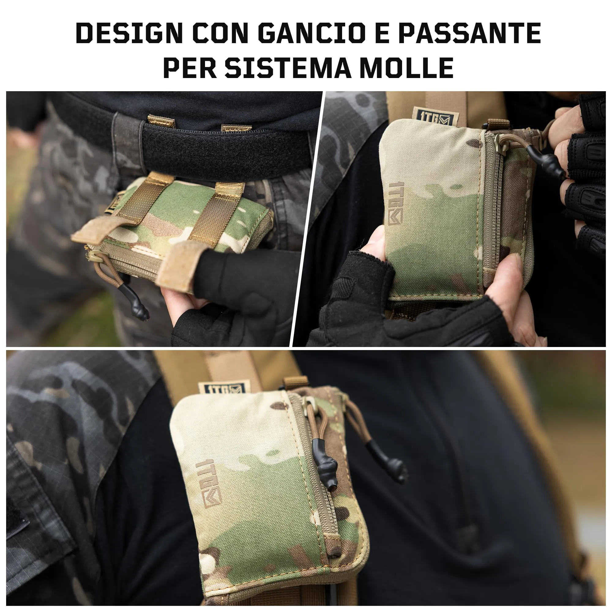 1TG Tactical Portamonete Minimalista in Nylon 500D con Cerniera YKK - immagine 6