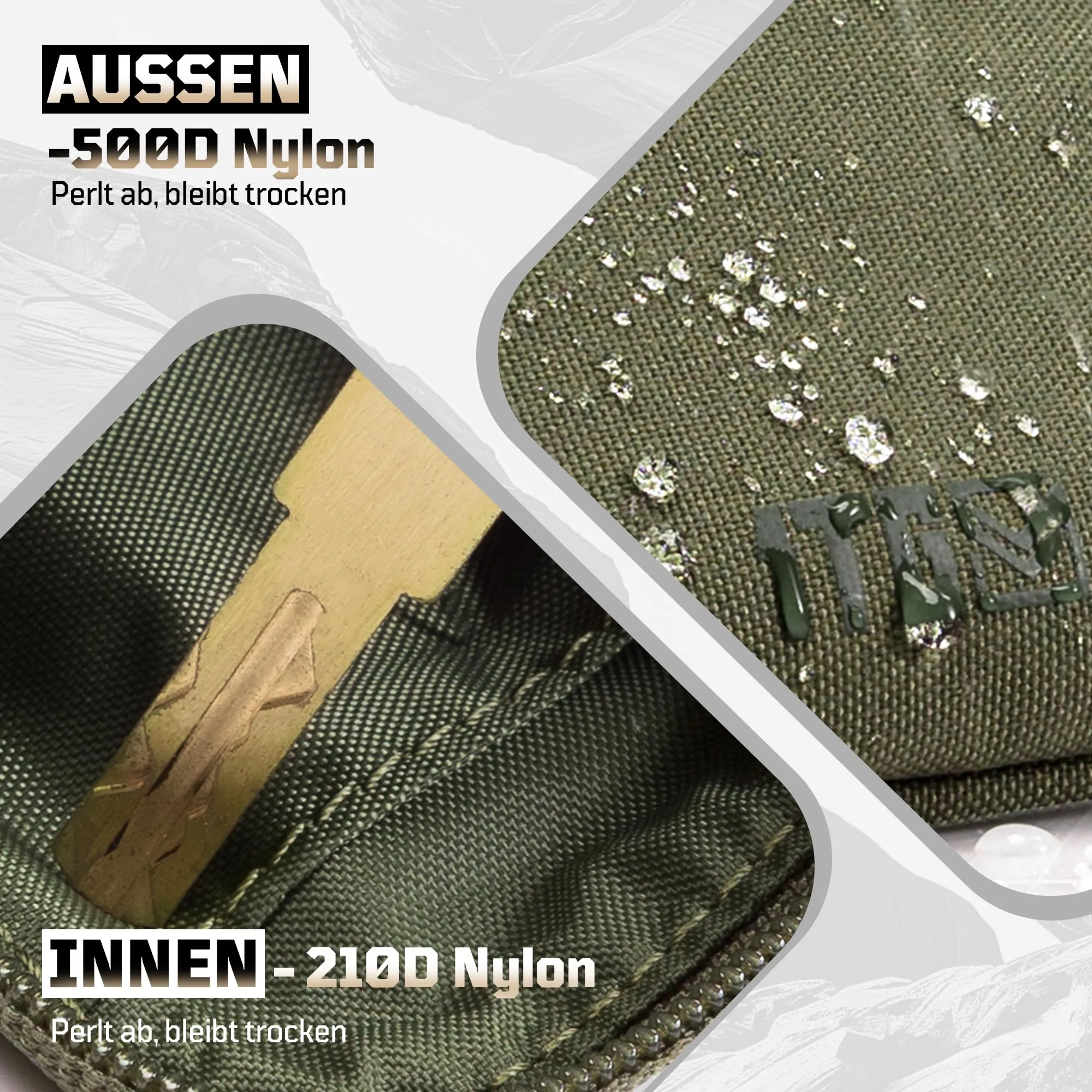 1TG Tactical Portamonete Minimalista in Nylon 500D con Cerniera YKK - Ranger Verde - immagine 4