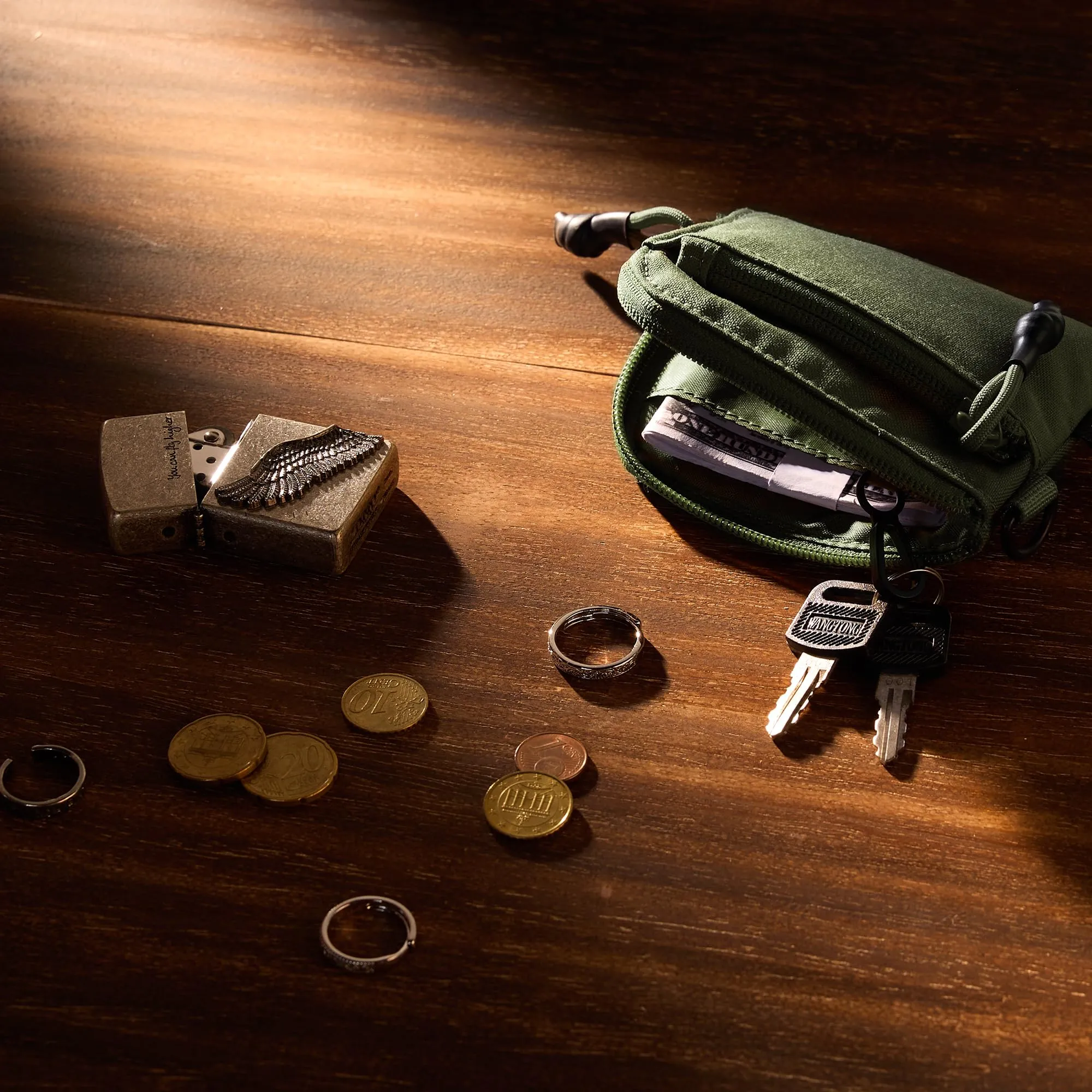 1TG Tactical Portamonete Minimalista in Nylon 500D con Cerniera YKK - Ranger Verde - immagine 8