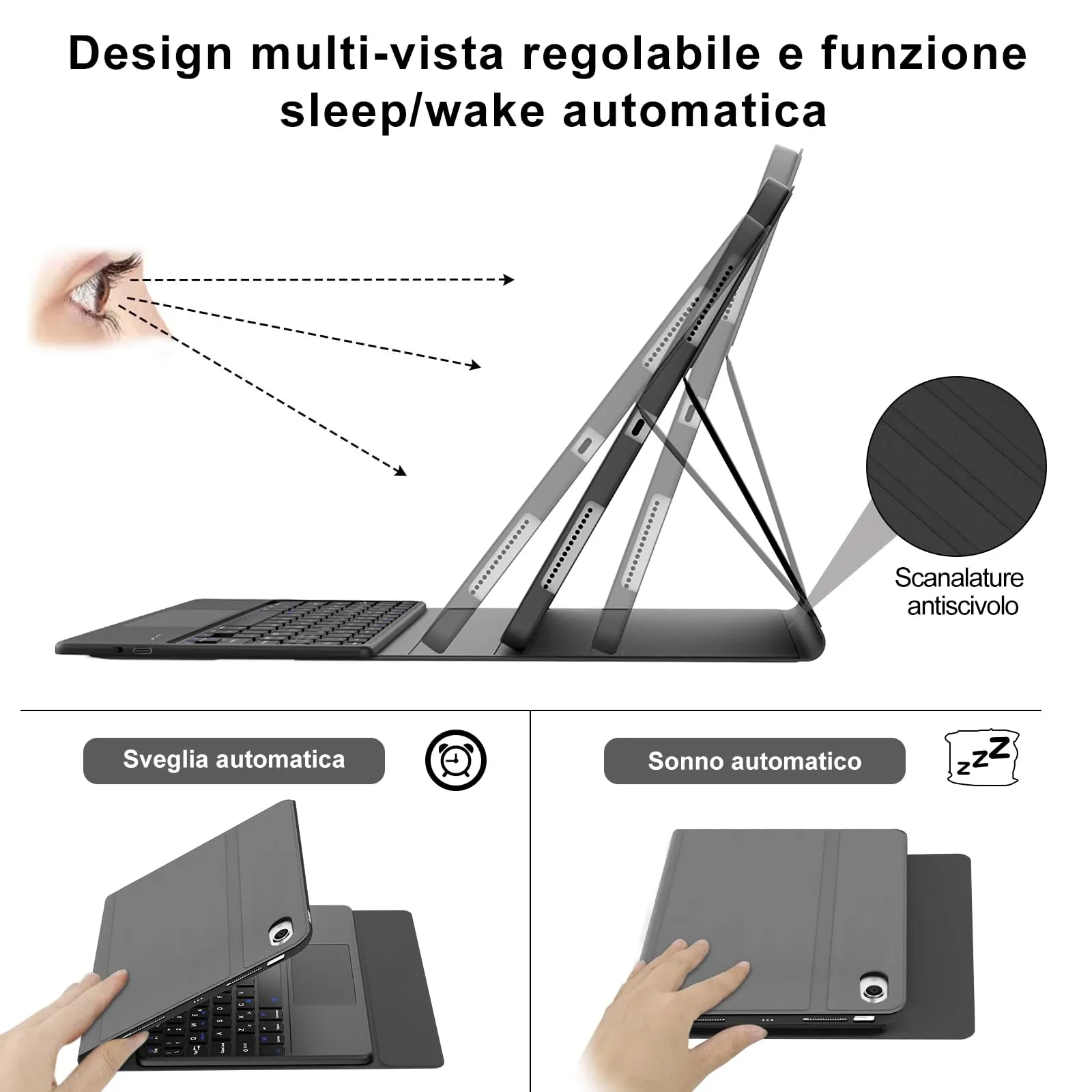 Tastiera per iPad A16 11 Generazione 11" 2025/10 Generazione 2022 10.9" - immagine 6