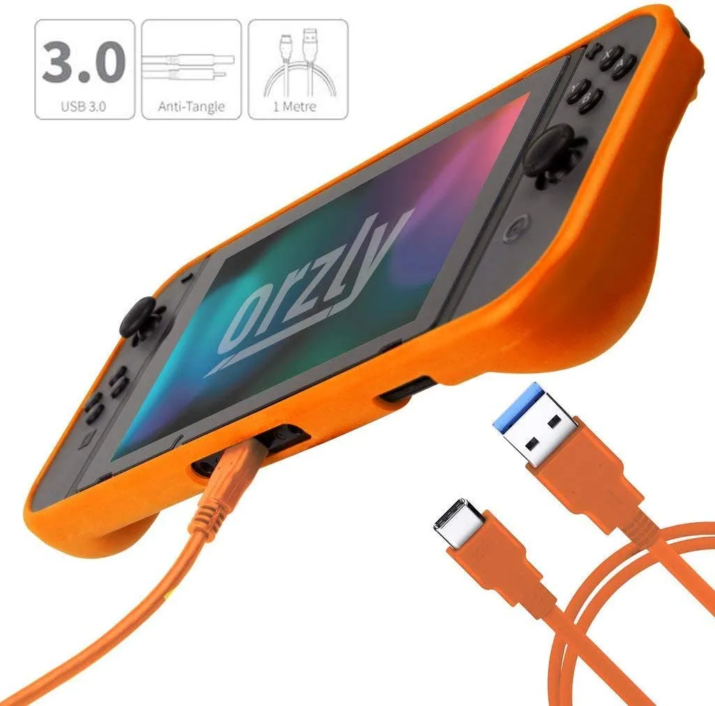 Orzly Kit di Accessori per Nintendo Switch - Arancione - immagine 3