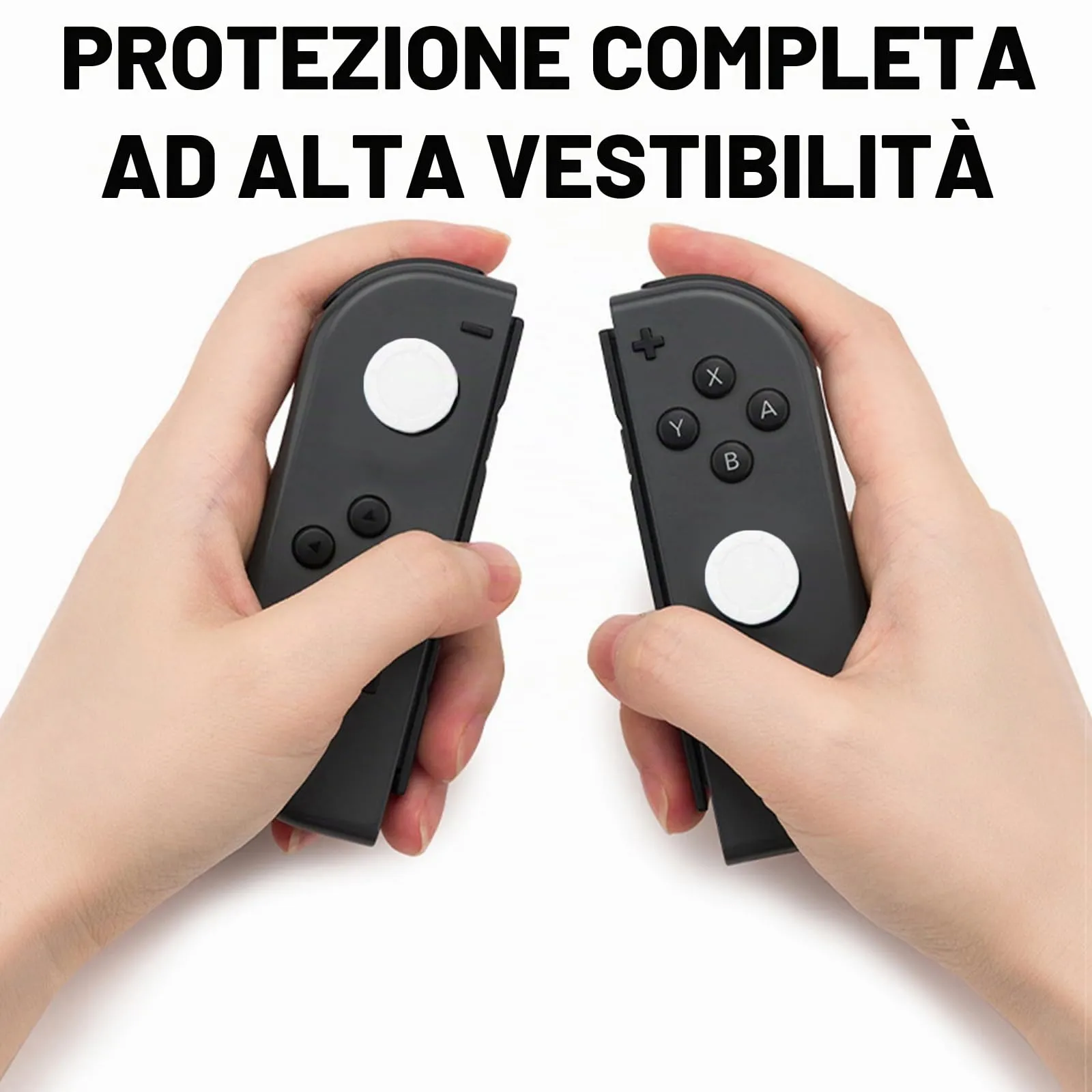 ZEPIQOR Copri Levette Analogiche in Silicone per Nintendo Switch, Switch OLED, Switch Lite (10 Pezzi - 6 Nero, 4 Bianco) - immagine 4
