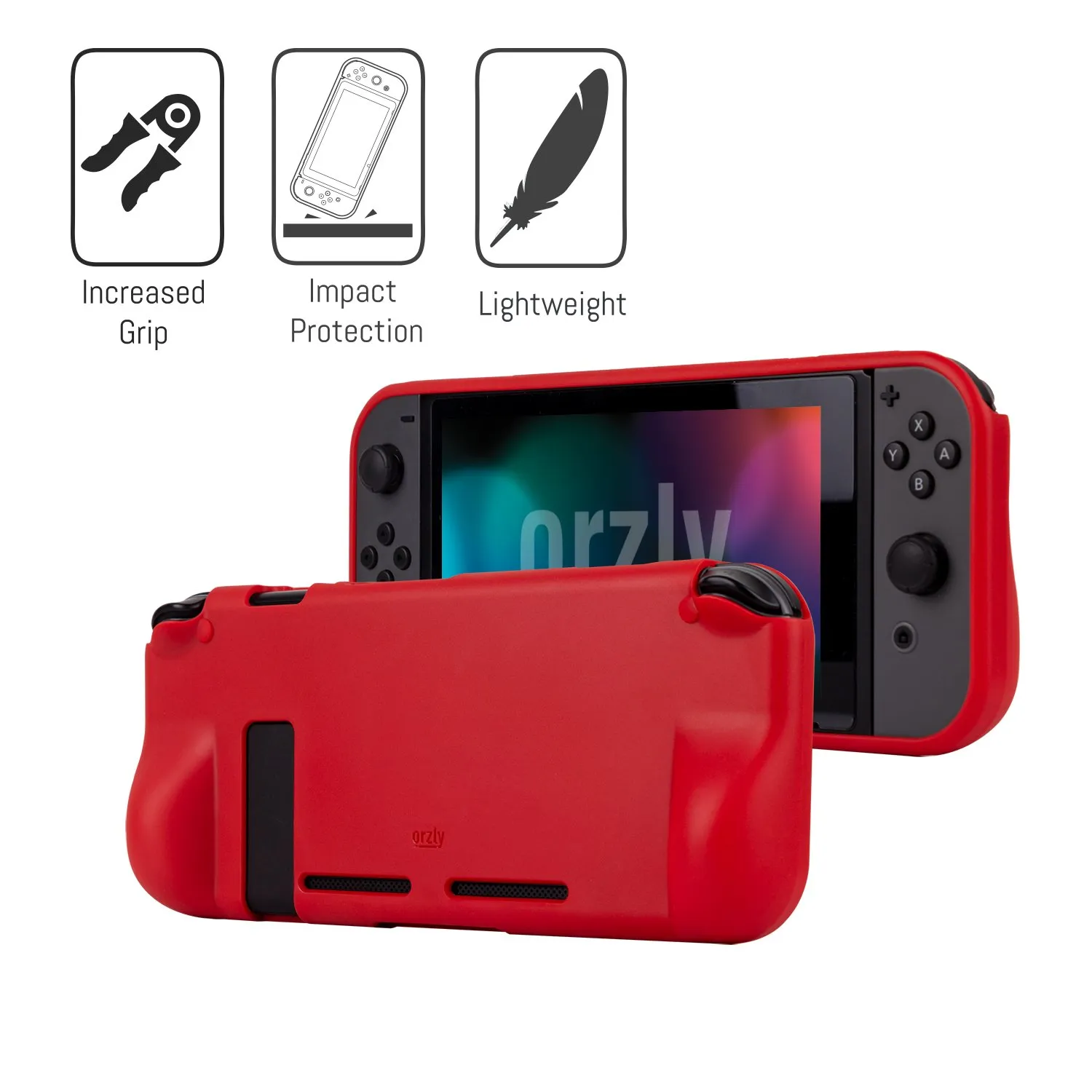 Orzly Accessori per Nintendo Switch - Rosso - immagine 4