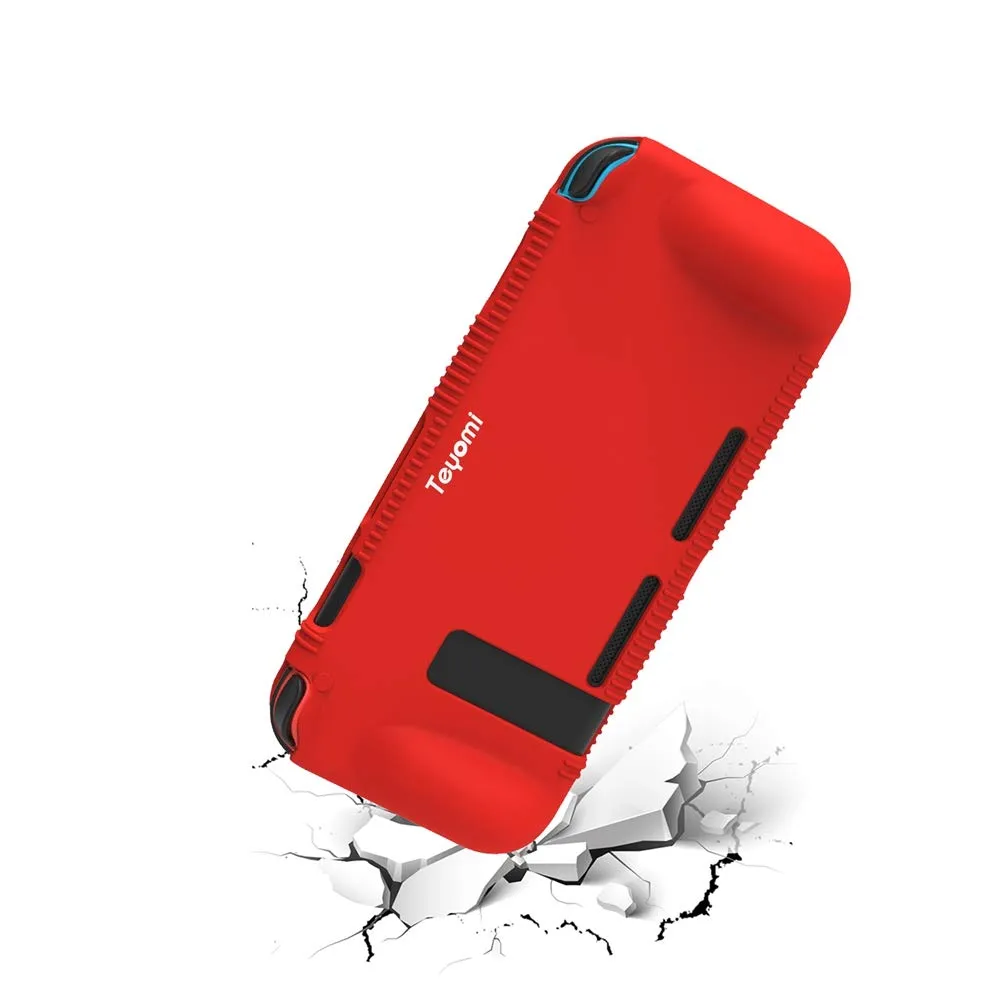 Teyomi Custodia in Silicone per Nintendo Switch con 2 Slot per Schede di Gioco, Rosso - immagine 4