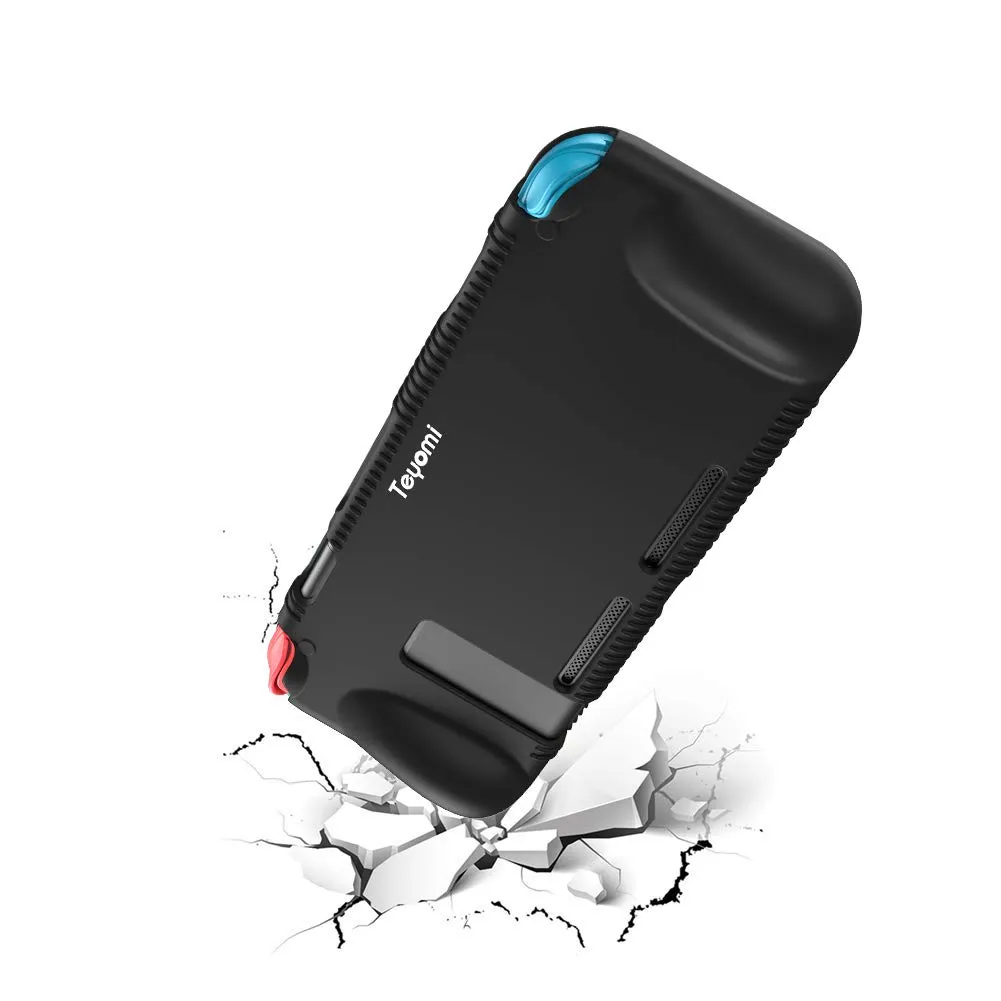 Teyomi Custodia in Silicone per Nintendo Switch con 2 Slot per Schede di Gioco, Nero - immagine 4