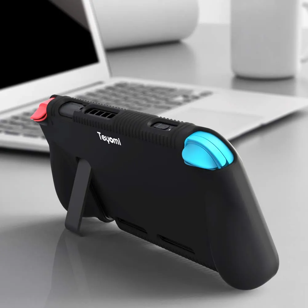 Teyomi Custodia in Silicone per Nintendo Switch con 2 Slot per Schede di Gioco, Nero - immagine 8