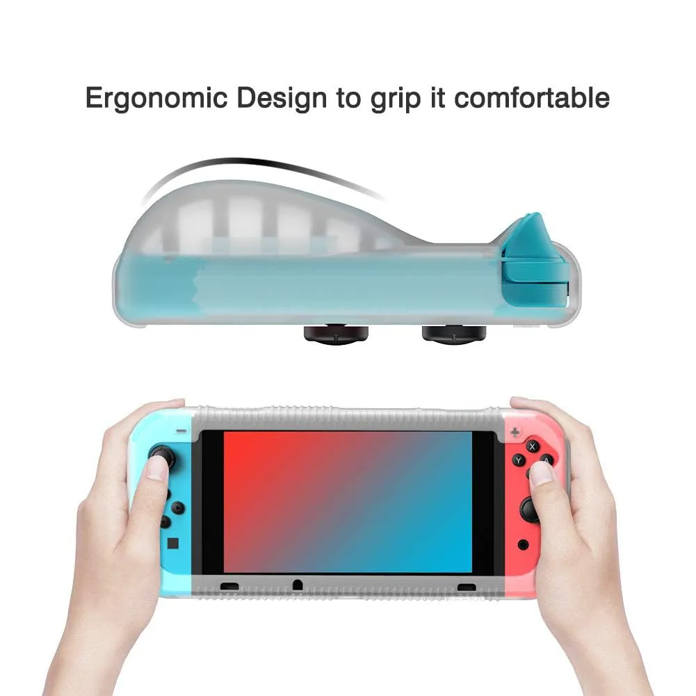 Teyomi Custodia in Silicone per Nintendo Switch con 2 Slot per Schede di Gioco, Trasparente - immagine 2