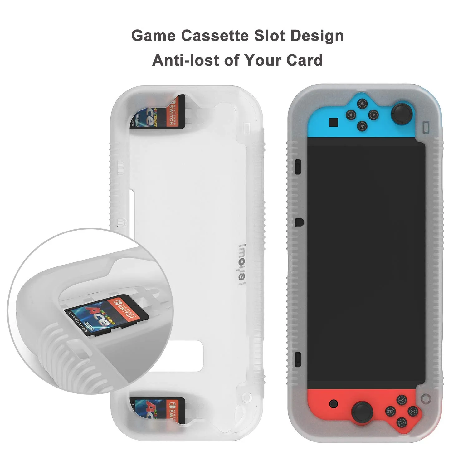 Teyomi Custodia in Silicone per Nintendo Switch con 2 Slot per Schede di Gioco, Trasparente - immagine 3
