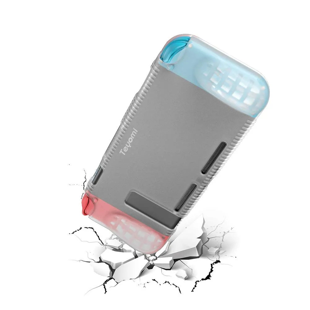 Teyomi Custodia in Silicone per Nintendo Switch con 2 Slot per Schede di Gioco, Trasparente - immagine 4