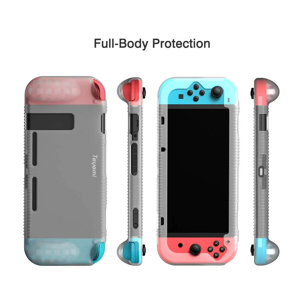 Teyomi Custodia in Silicone per Nintendo Switch con 2 Slot per Schede di Gioco, Trasparente - immagine 5