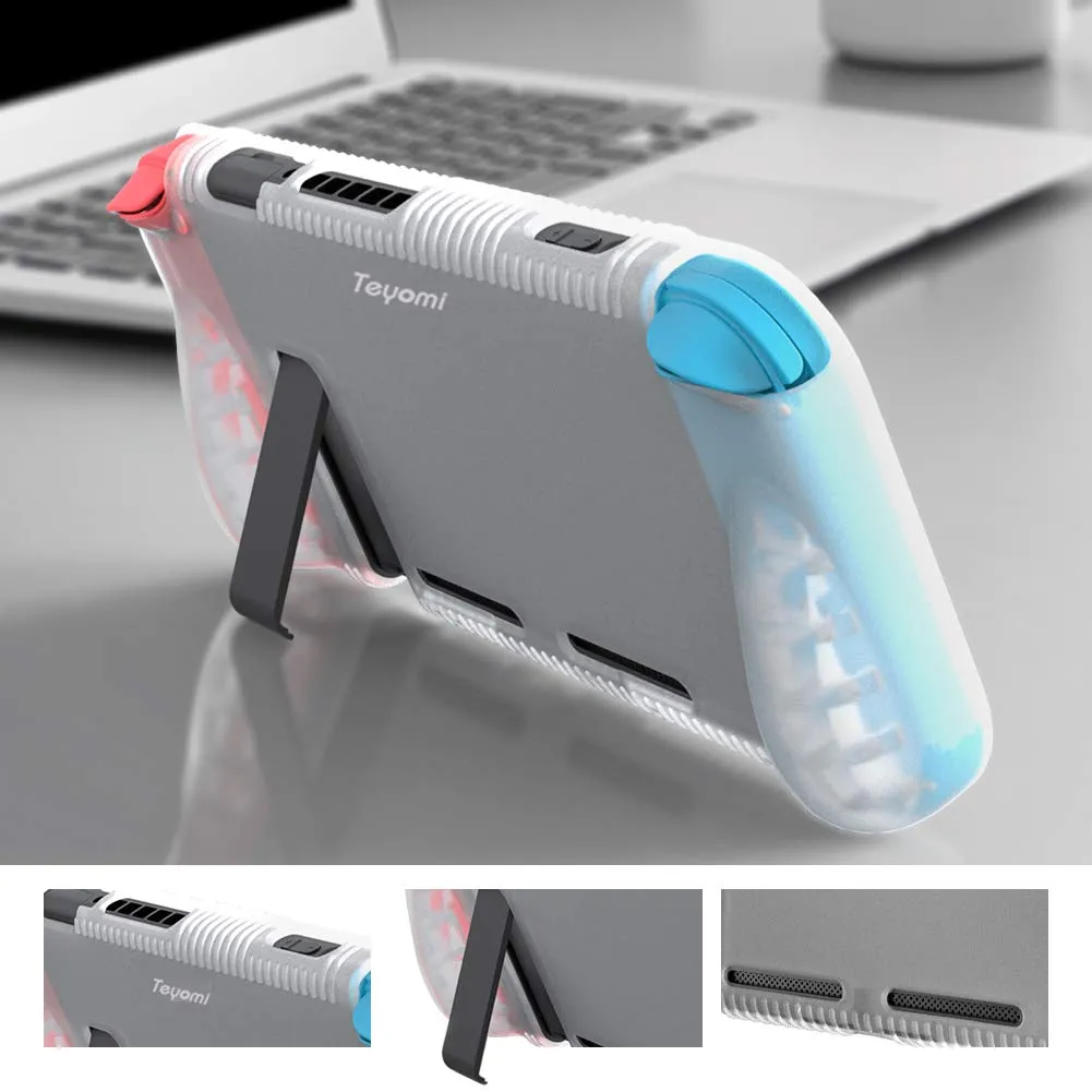 Teyomi Custodia in Silicone per Nintendo Switch con 2 Slot per Schede di Gioco, Trasparente - immagine 6