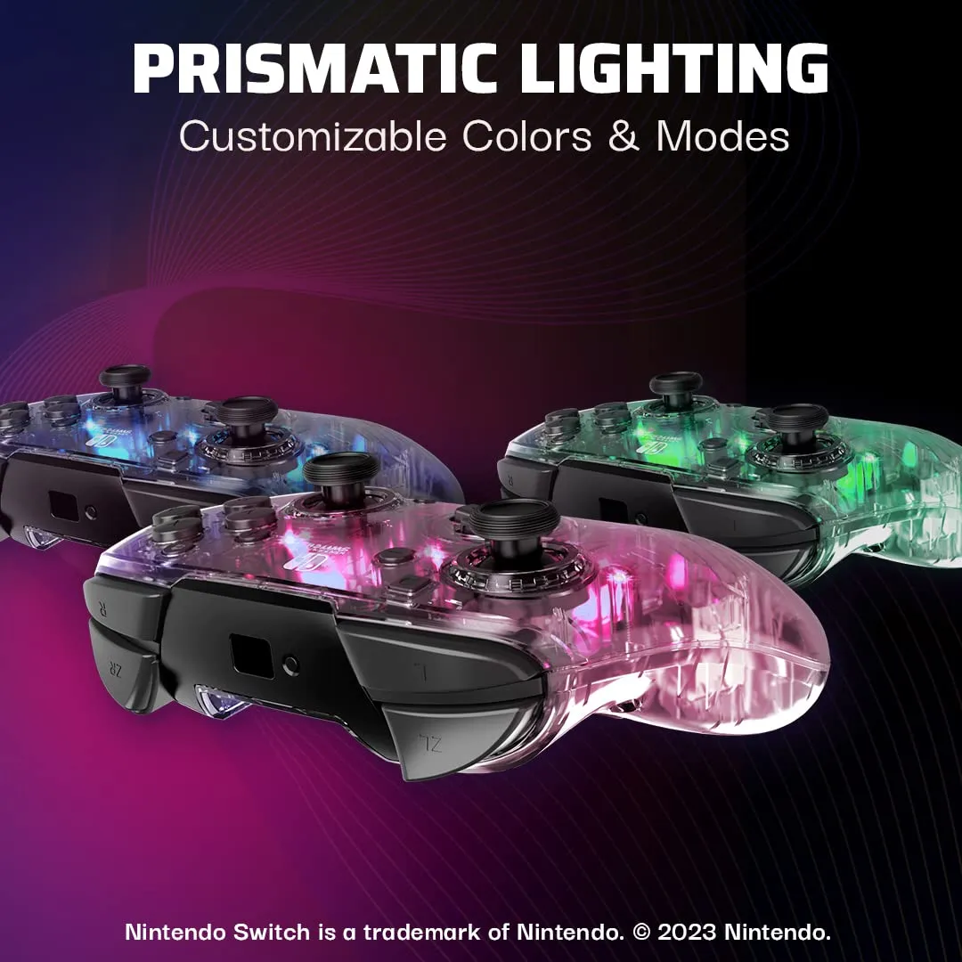 PDP Afterglow Deluxe+ Audio Wireless Controller for Nintendo Switch, Prismatic - immagine 3