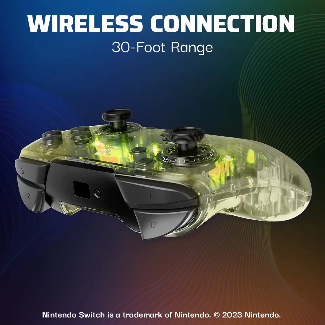 PDP Afterglow Deluxe+ Audio Wireless Controller for Nintendo Switch, Prismatic - immagine 5