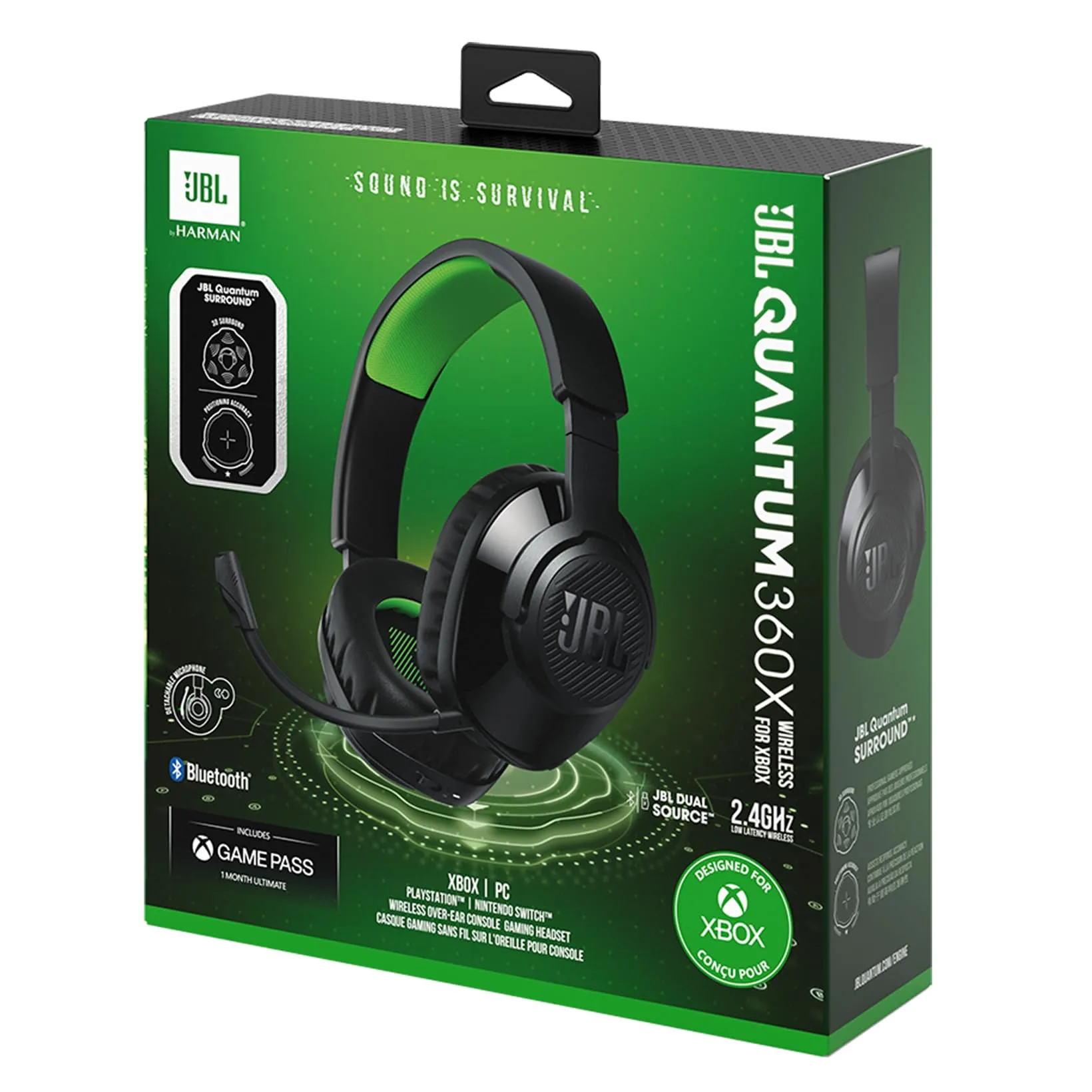 JBL Quantum 360X Wireless Gaming Over Ear Headphones for Xbox, Black - immagine 6