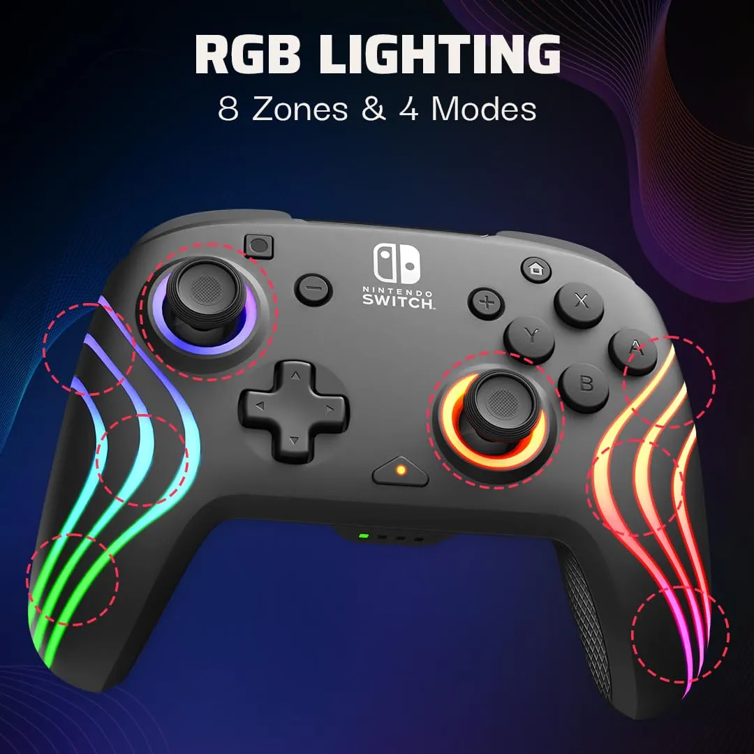 PDP Afterglow Wave Wireless Controller for Nintendo Switch - Black - immagine 2