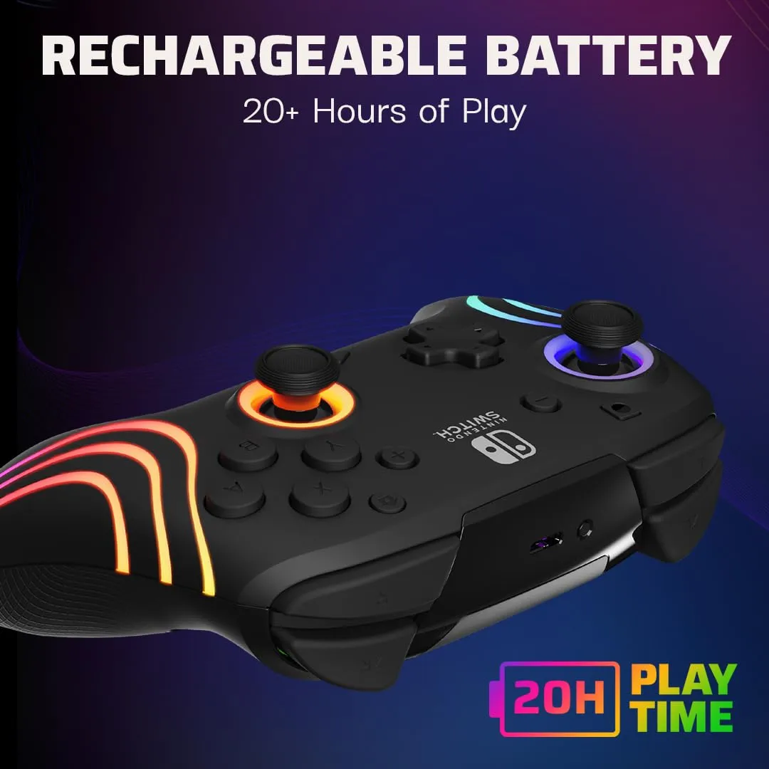 PDP Afterglow Wave Wireless Controller for Nintendo Switch - Black - immagine 3