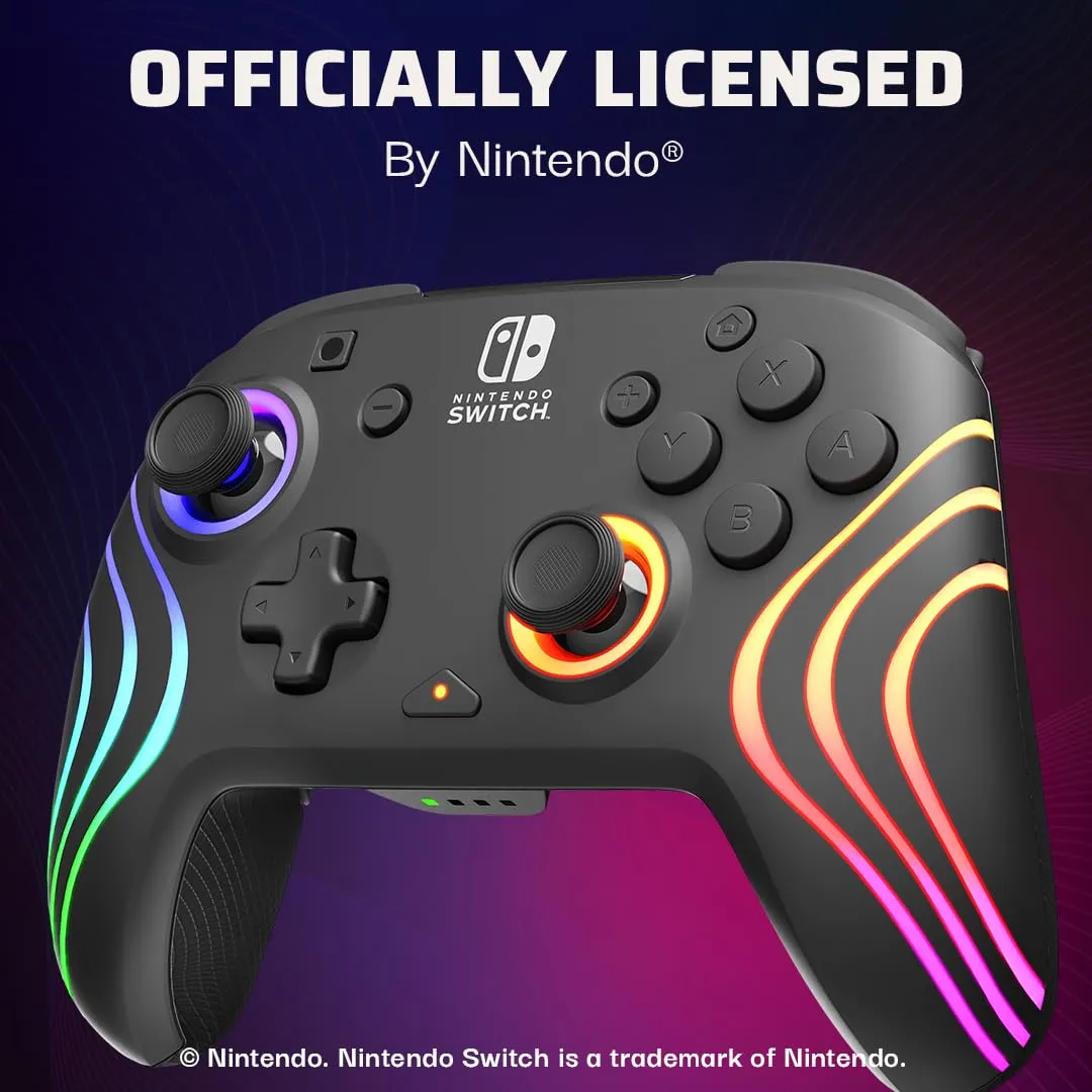 PDP Afterglow Wave Wireless Controller for Nintendo Switch - Black - immagine 6