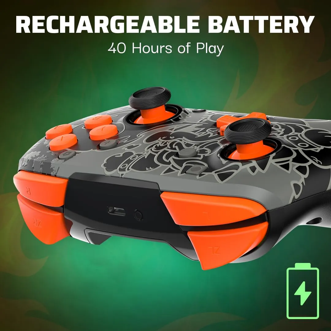 PDP Rematch Glow Wireless Controller for Nintendo Switch, Lite and OLED - Blackout - immagine 3