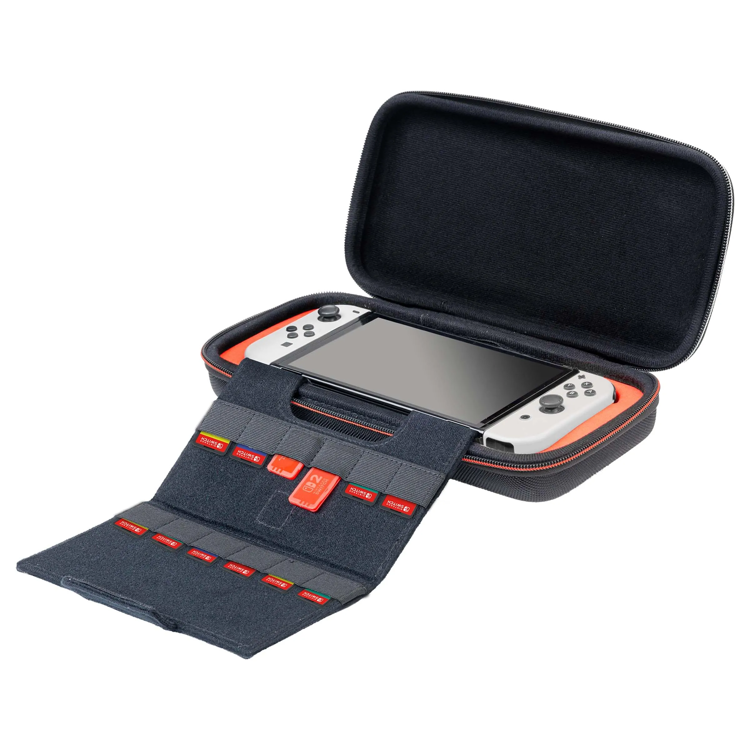 Game Traveler Custodia Deluxe per Nintendo Switch 2, Nintendo Switch OLED e Nintendo Switch - 12 Slot Carte di Gioco e 2 Slot MicroSD - Nero - immagine 4