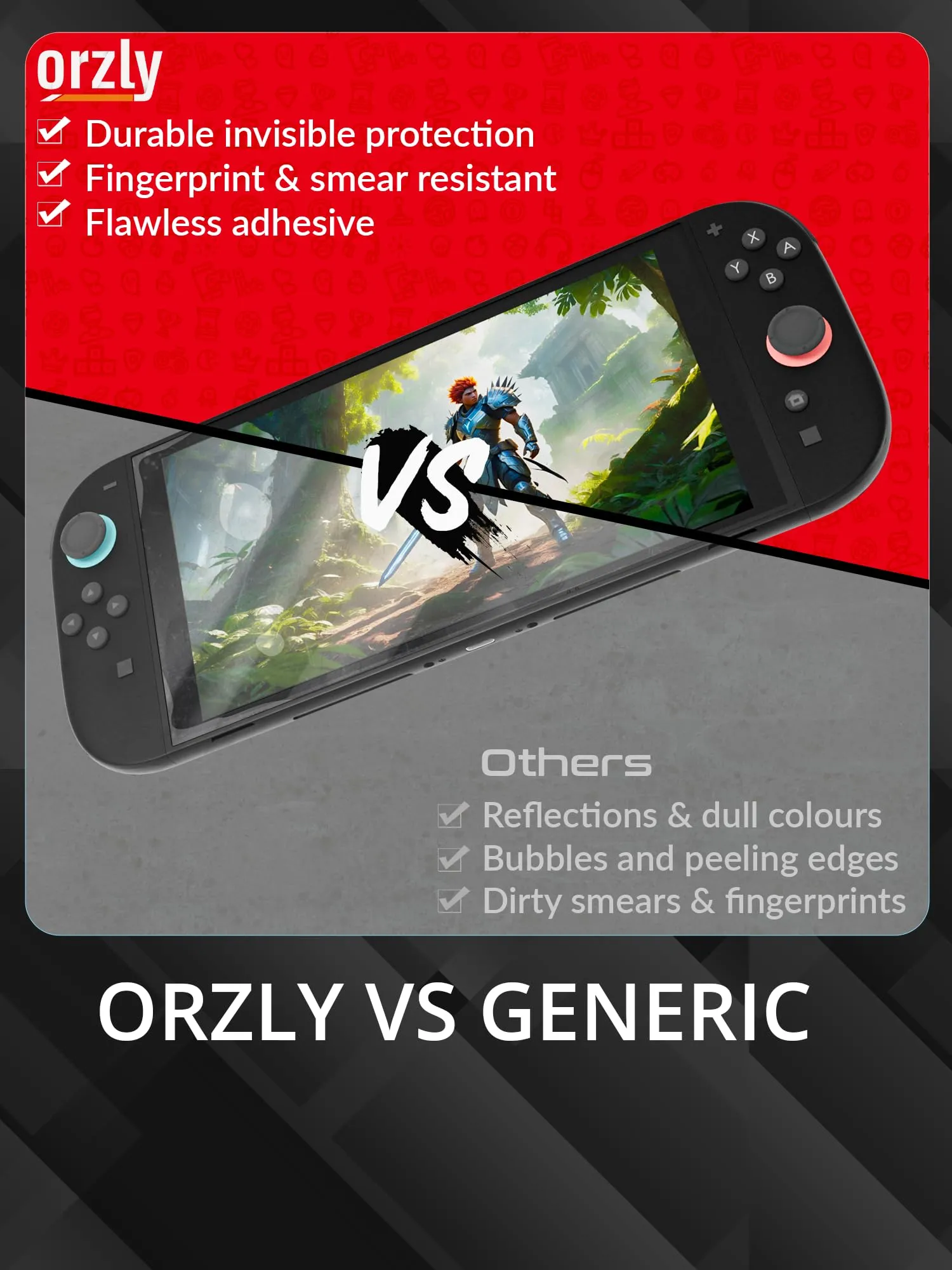 Orzly Accessori per Nintendo Switch 2 (2025) - Custodia, Pellicola Protettiva, Cavo di Ricarica, Porta Giochi, Impugnatura Comfort e Cuffie - Nero - immagine 8