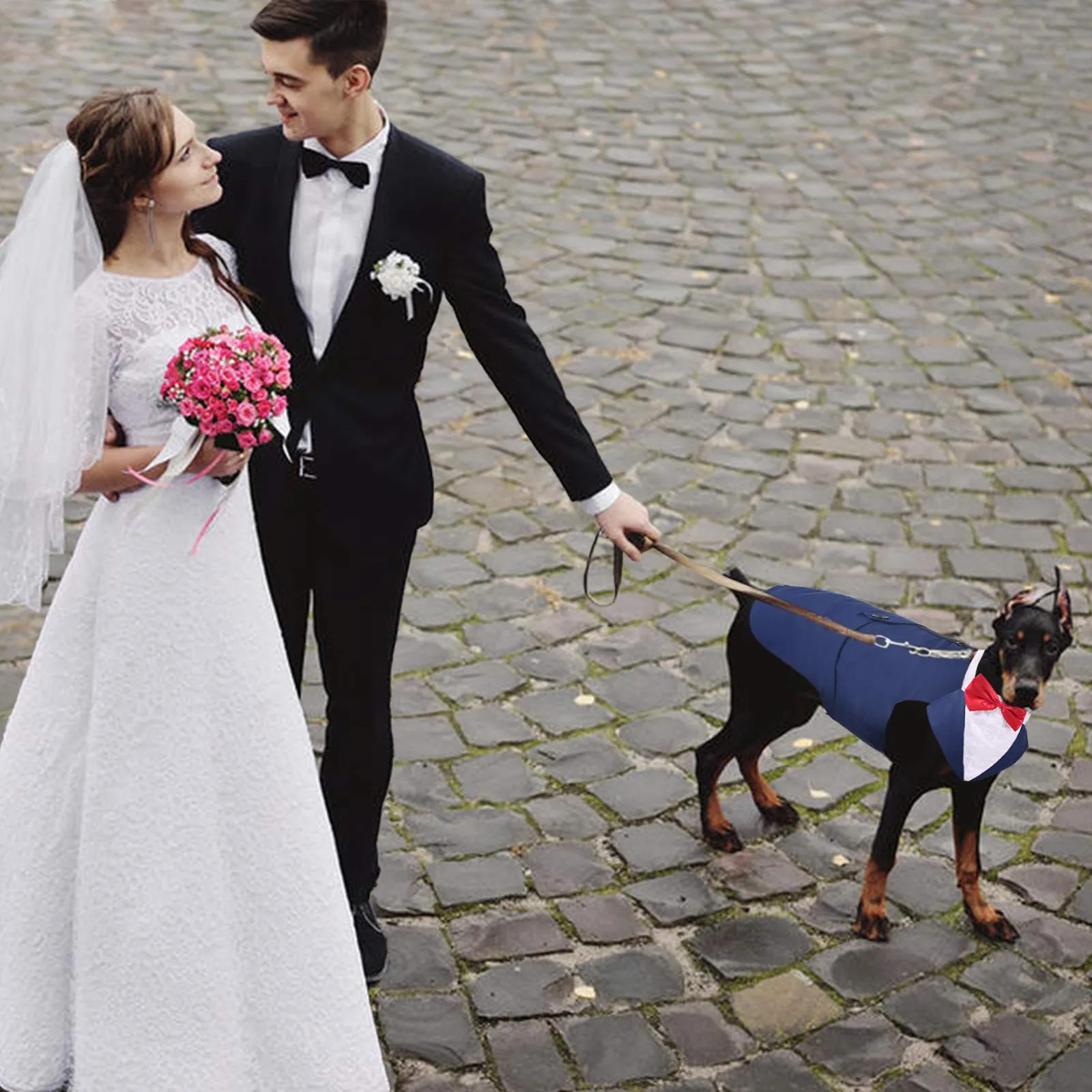 PUMYPOREITY Smoking per cani con bandana, Blu, XXL - immagine 5
