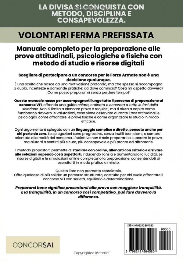 Concorso VFI – Esercito, Marina e Aeronautica: Manuale Completo per Superare la Selezione - immagine 2