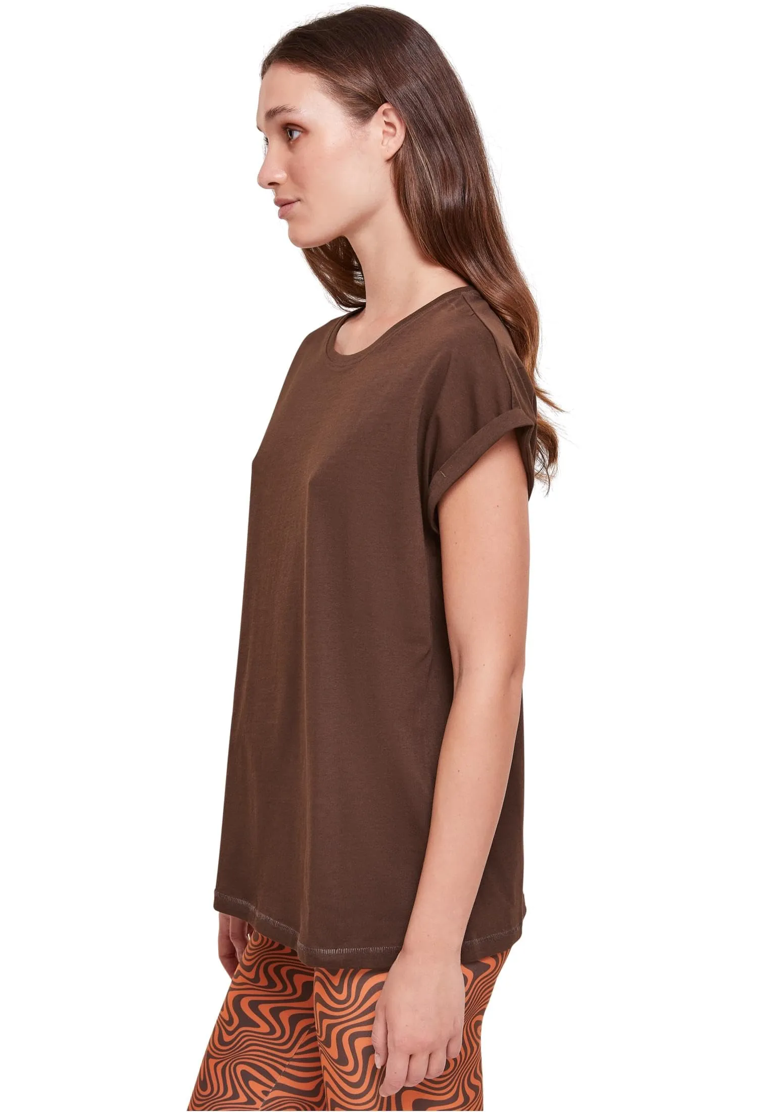Urban Classics Ladies Extended Shoulder Tee - Brown - 5XL - immagine 2