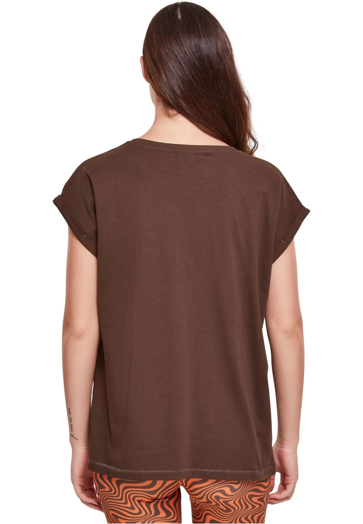 Urban Classics Ladies Extended Shoulder Tee - Brown - 5XL - immagine 3