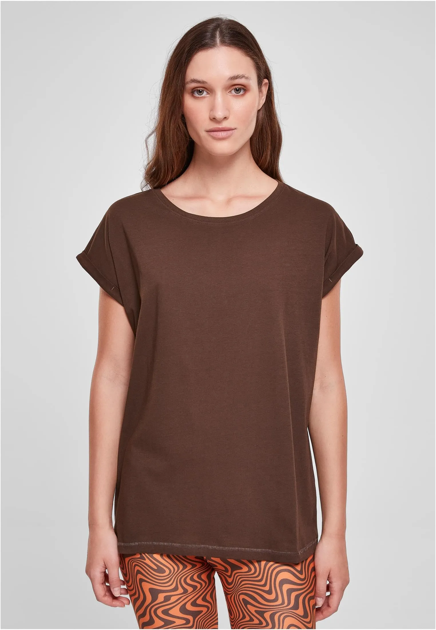 Urban Classics Ladies Extended Shoulder Tee - Brown - 5XL - immagine 5