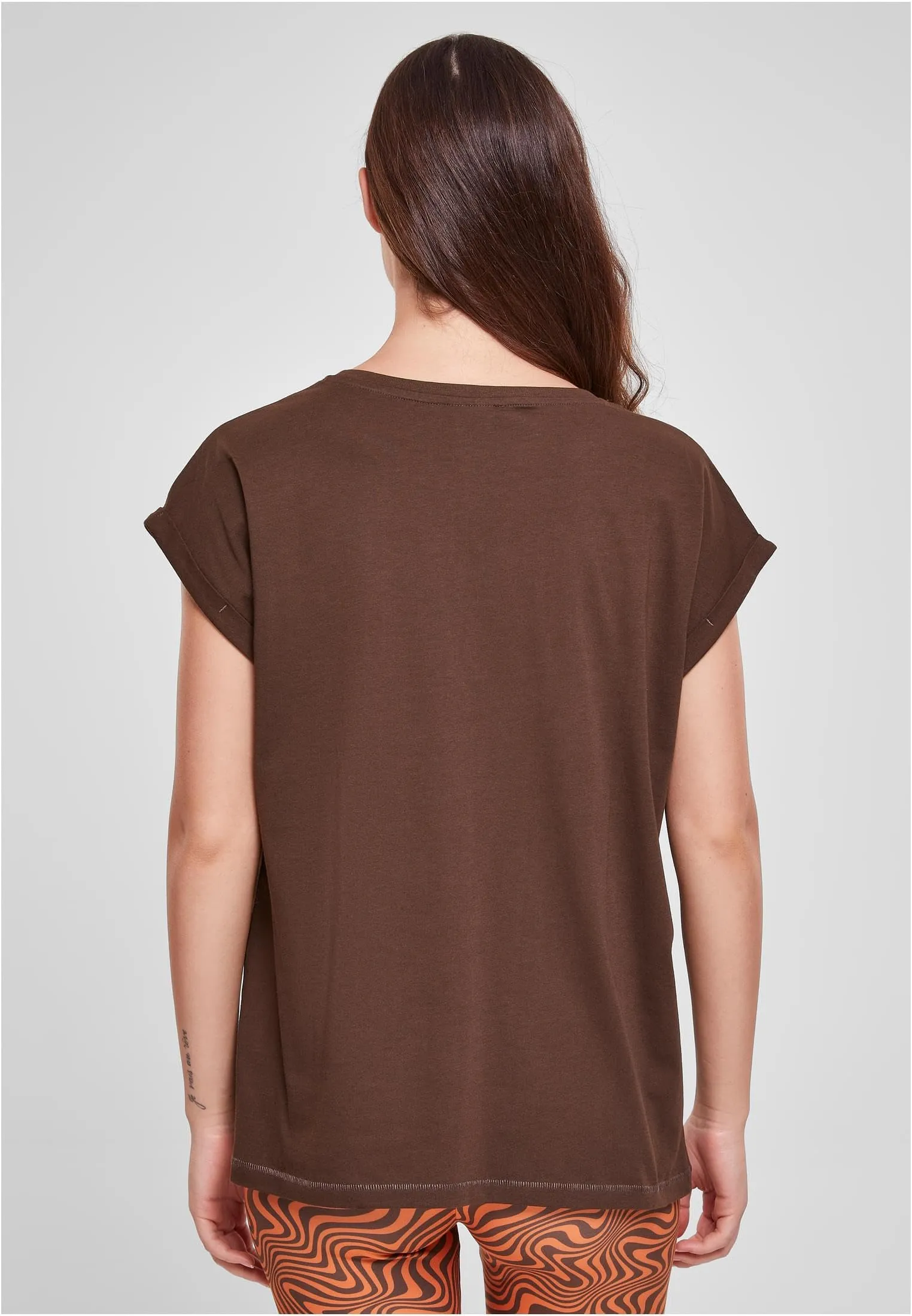 Urban Classics Ladies Extended Shoulder Tee - Brown - 5XL - immagine 8