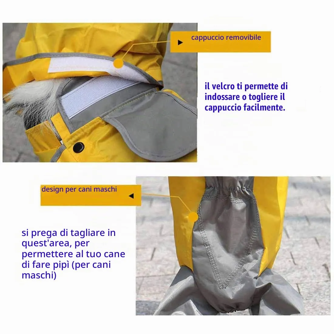 feiling Impermeabile per Cani Patchwork a 4 Gambe con Cappuccio Rimovibile, Verde, 26# - immagine 5