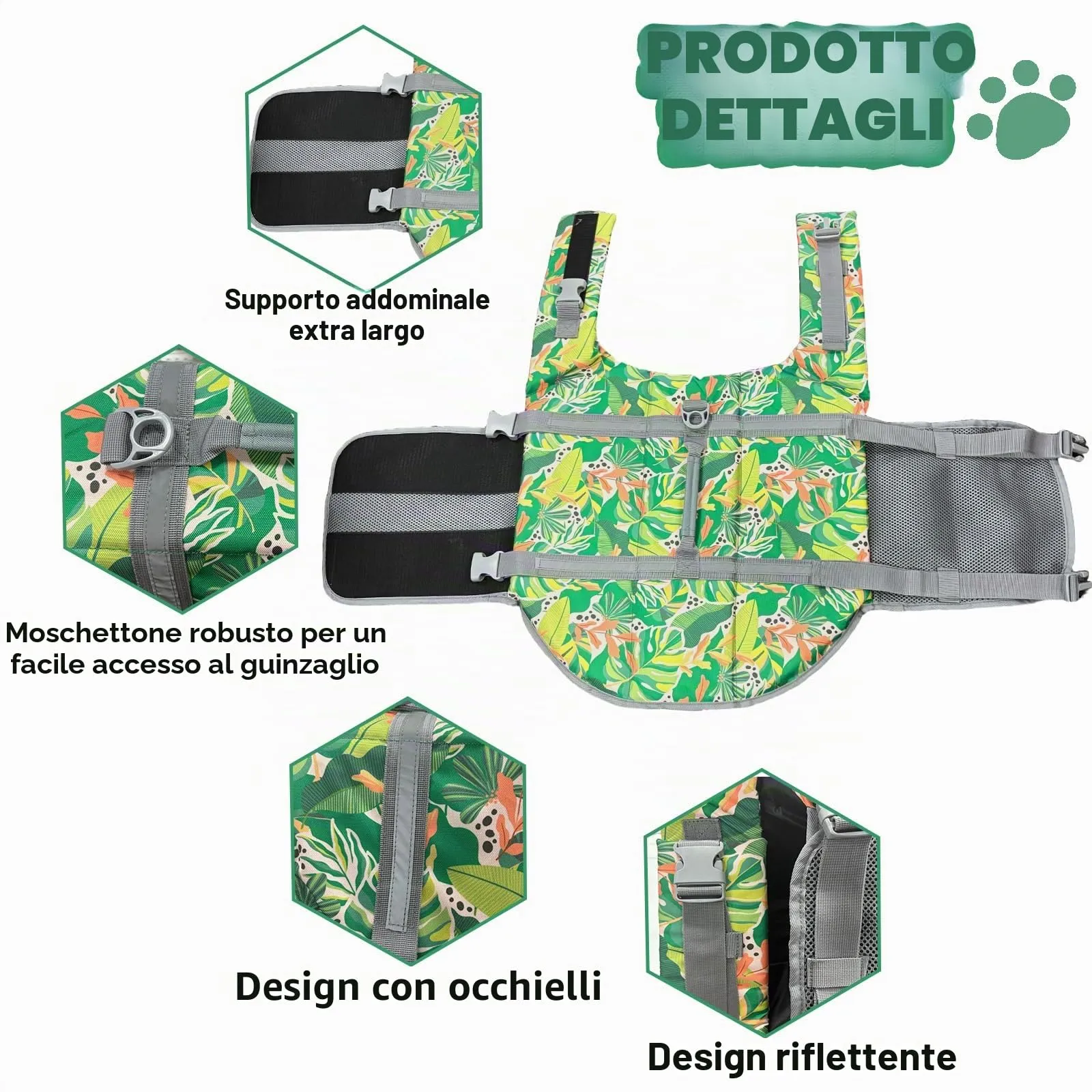 FainFun Giubbotto di Salvataggio per Cani, Arancione, Taglia L - immagine 3