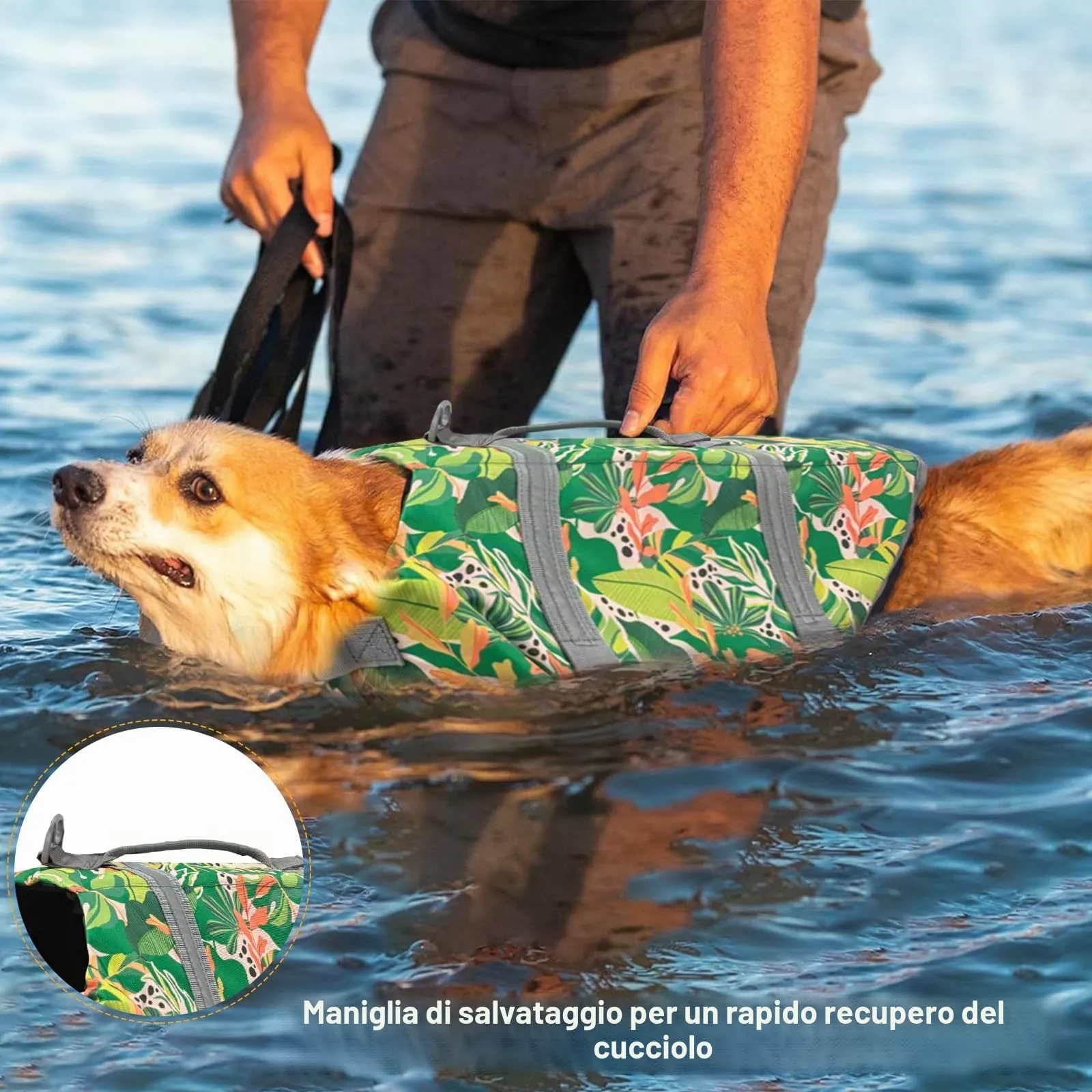 FainFun Giubbotto di Salvataggio per Cani, Arancione, Taglia L - immagine 5