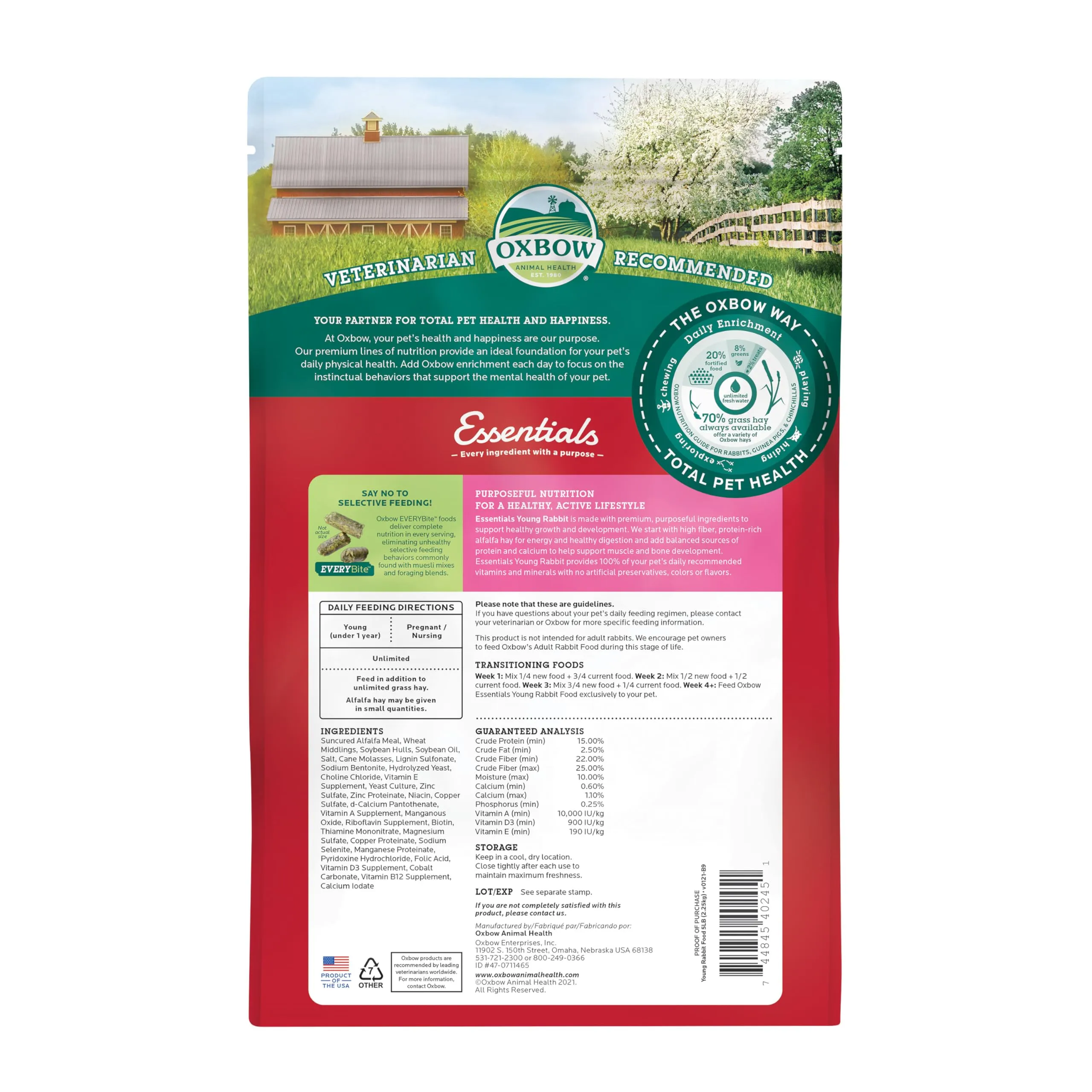 Oxbow Mangime per coniglio giovane, 2250 g - immagine 2