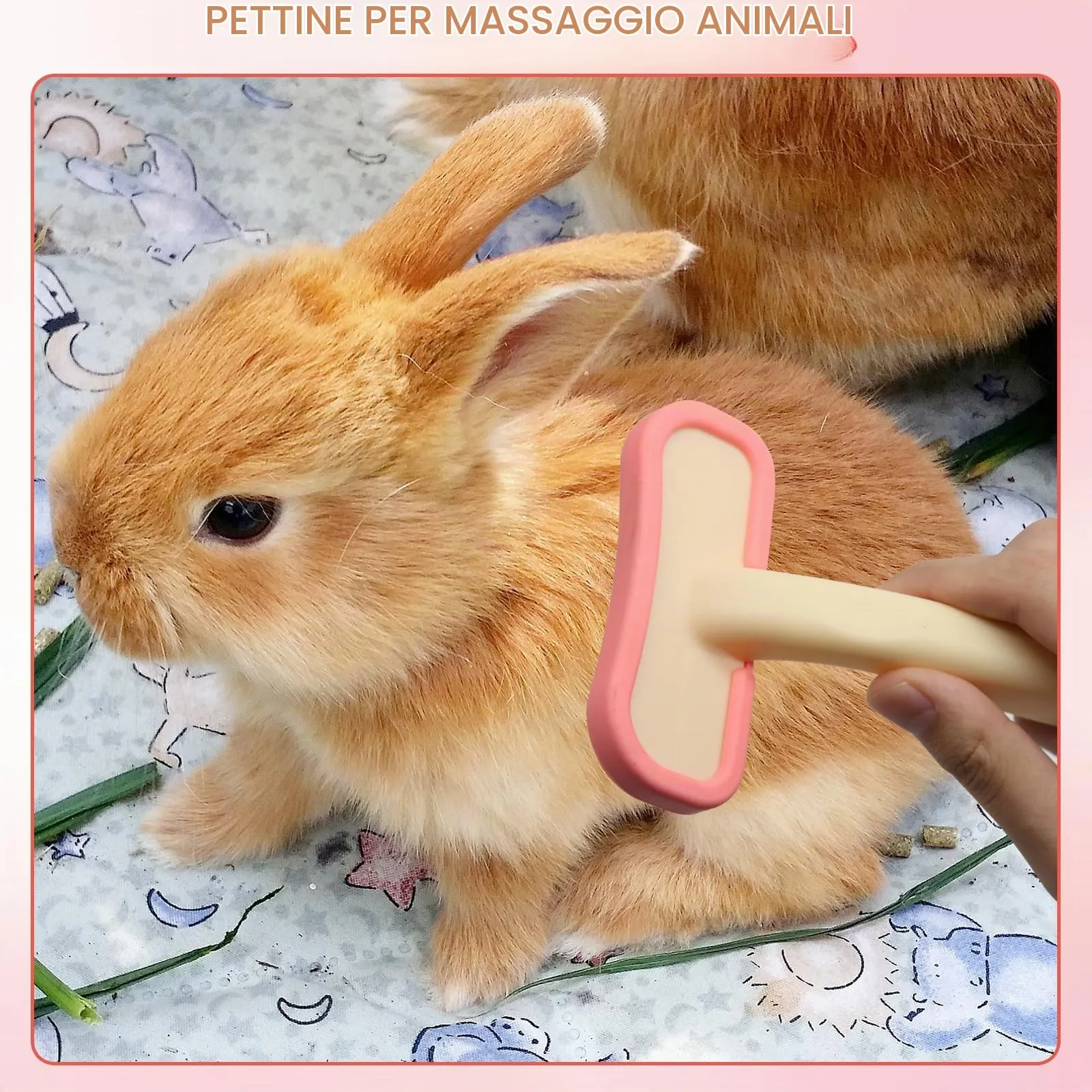 CYUXING Spazzola massaggiante in silicone per conigli, gatti e piccoli animali - immagine 5