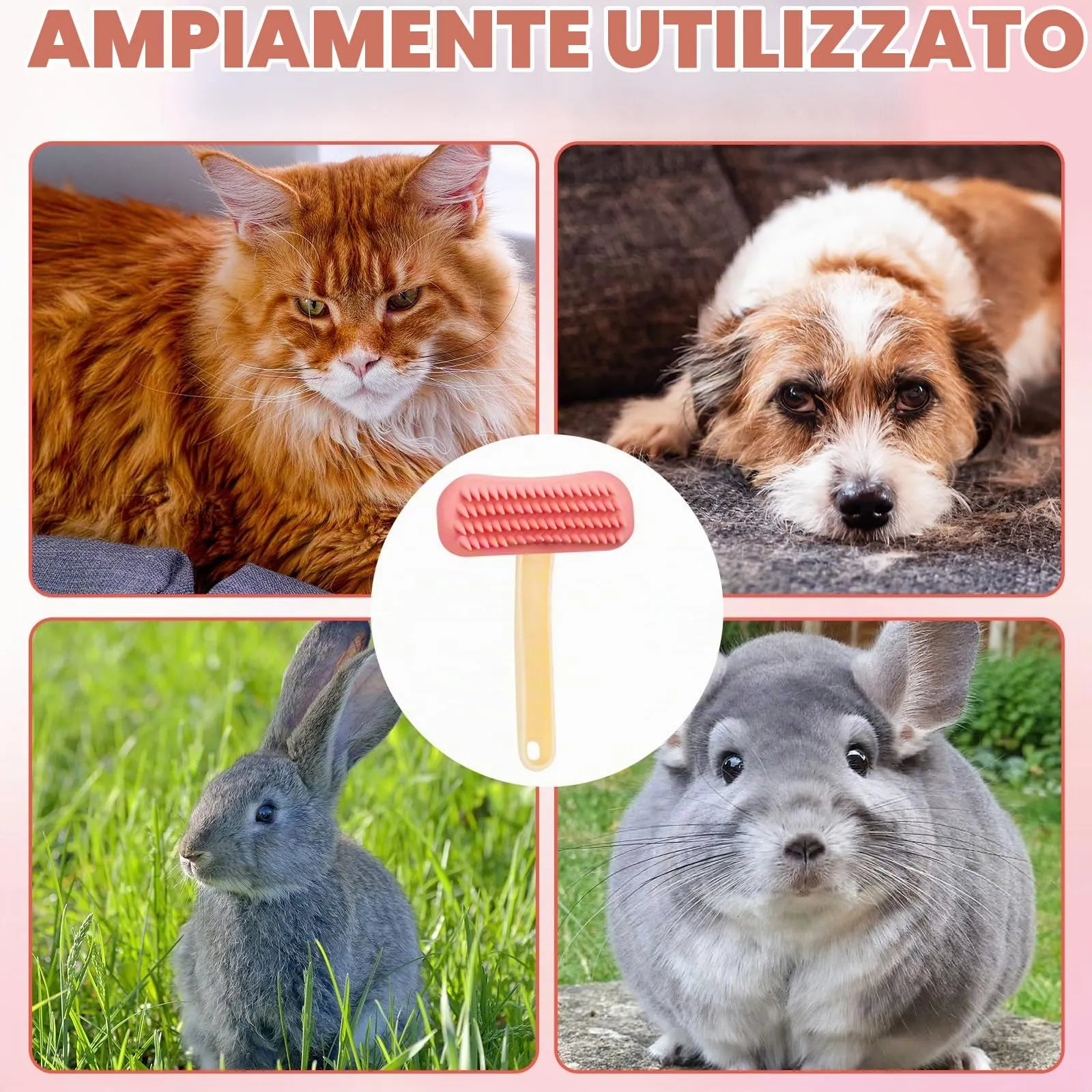 CYUXING Spazzola massaggiante in silicone per conigli, gatti e piccoli animali - immagine 7