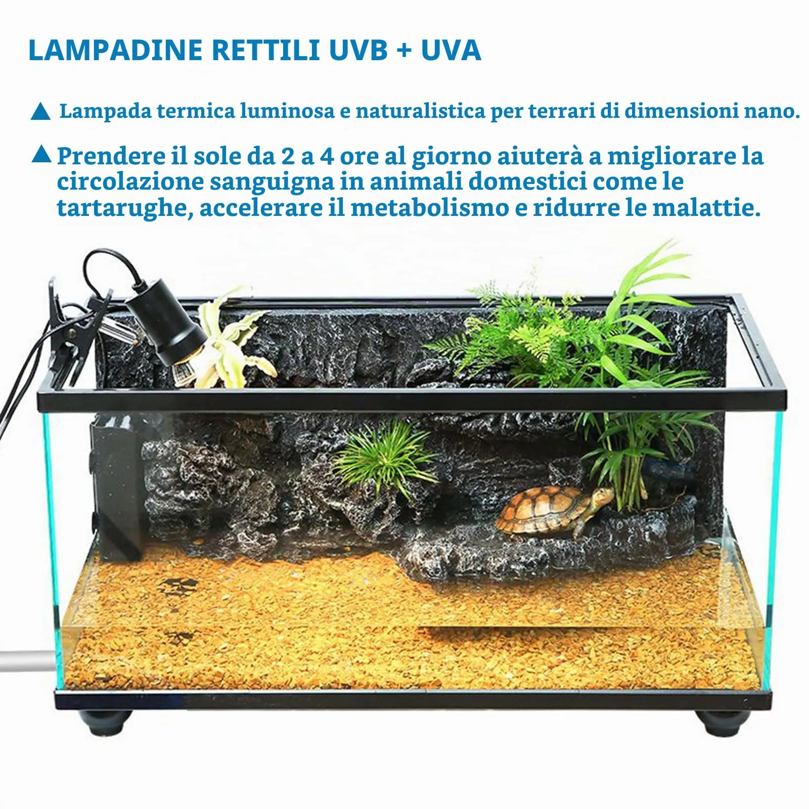 SCNNC Lampadina Riscaldante UVA UVB per Tartarughe, 50W E27 Dimmerabile AC 230V - immagine 4