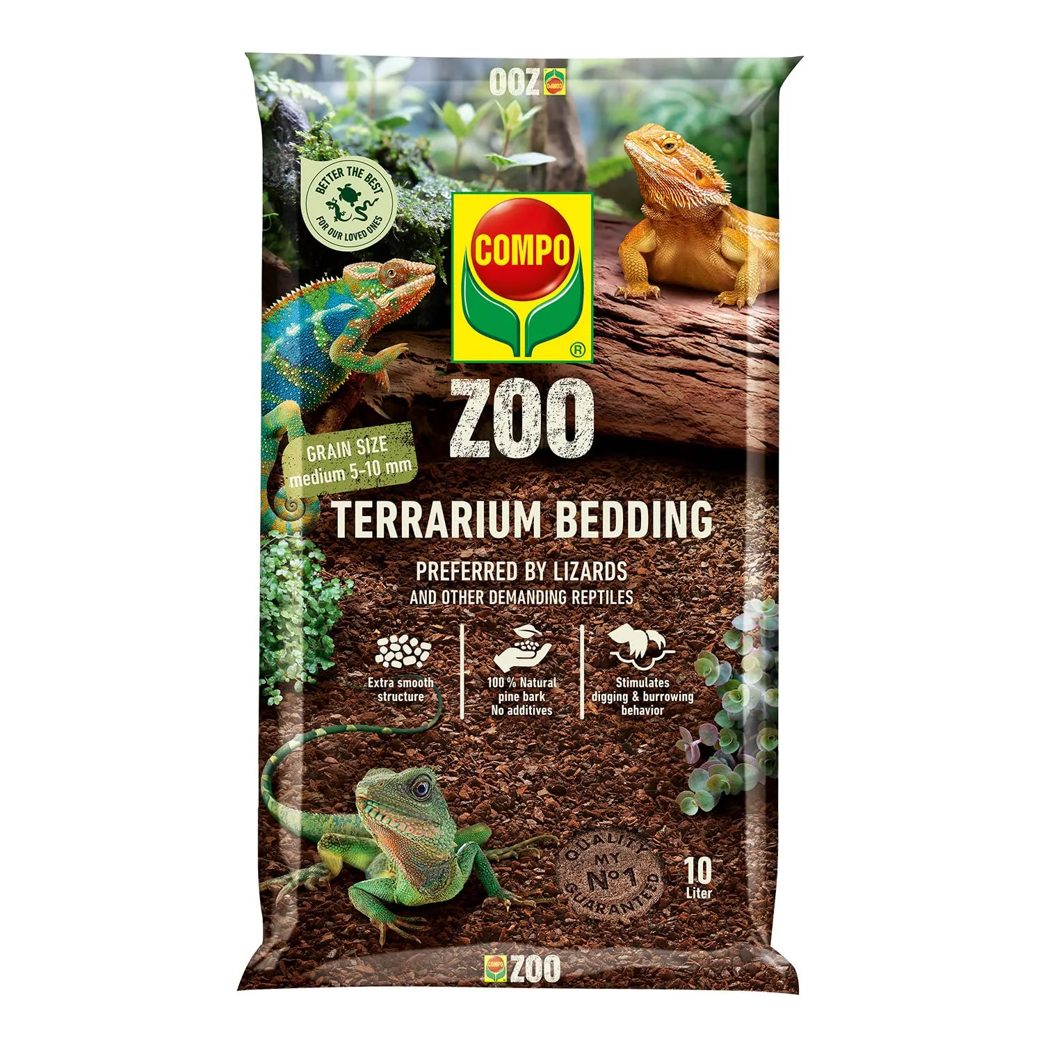 Compo Zoo Lettiera Universale per Terrari, Pezzatura Media 5-10mm, 10 Litri - immagine 1