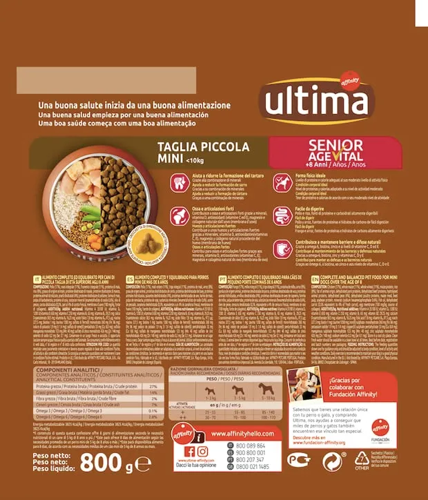 Ultima Taglia Piccola Senior Pollo, Crocchette per Cani, 8 x 800g (6,4kg) - immagine 3