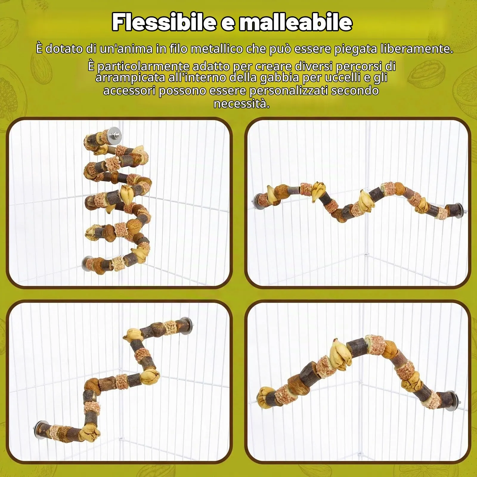 Dexpally Posatoio e Gioco per Pappagalli e Uccelli, 80 cm - immagine 5