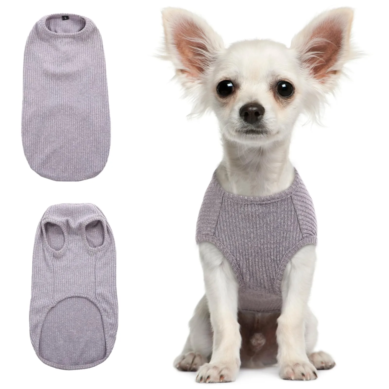 Hjumarayan Maglietta Estiva a Righe per Cani, Grigio XXS - immagine 1