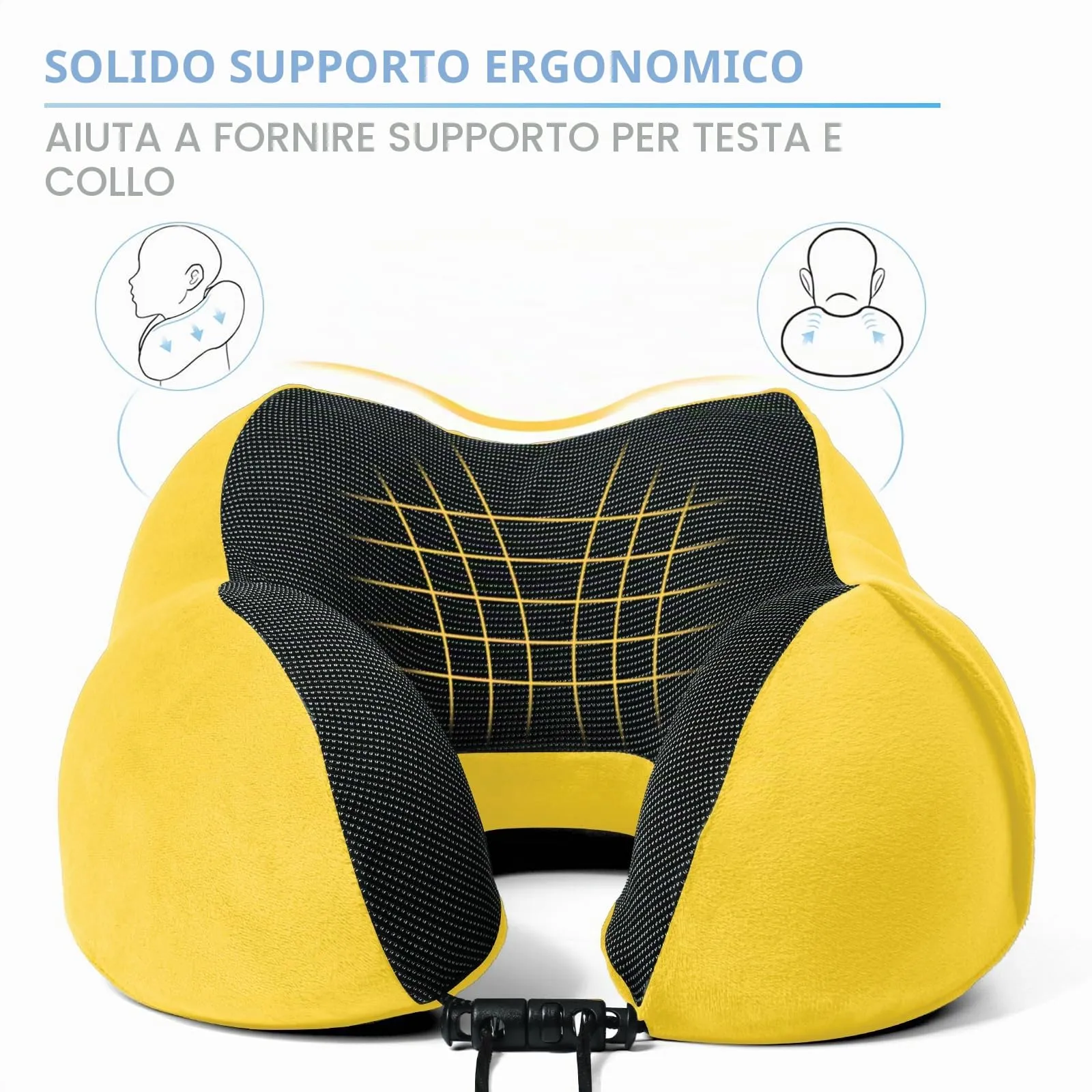 SOMLAW Cuscino da Viaggio in Memory Foam con Maschera per gli Occhi, Tappi per le Orecchie e Borsa - immagine 4