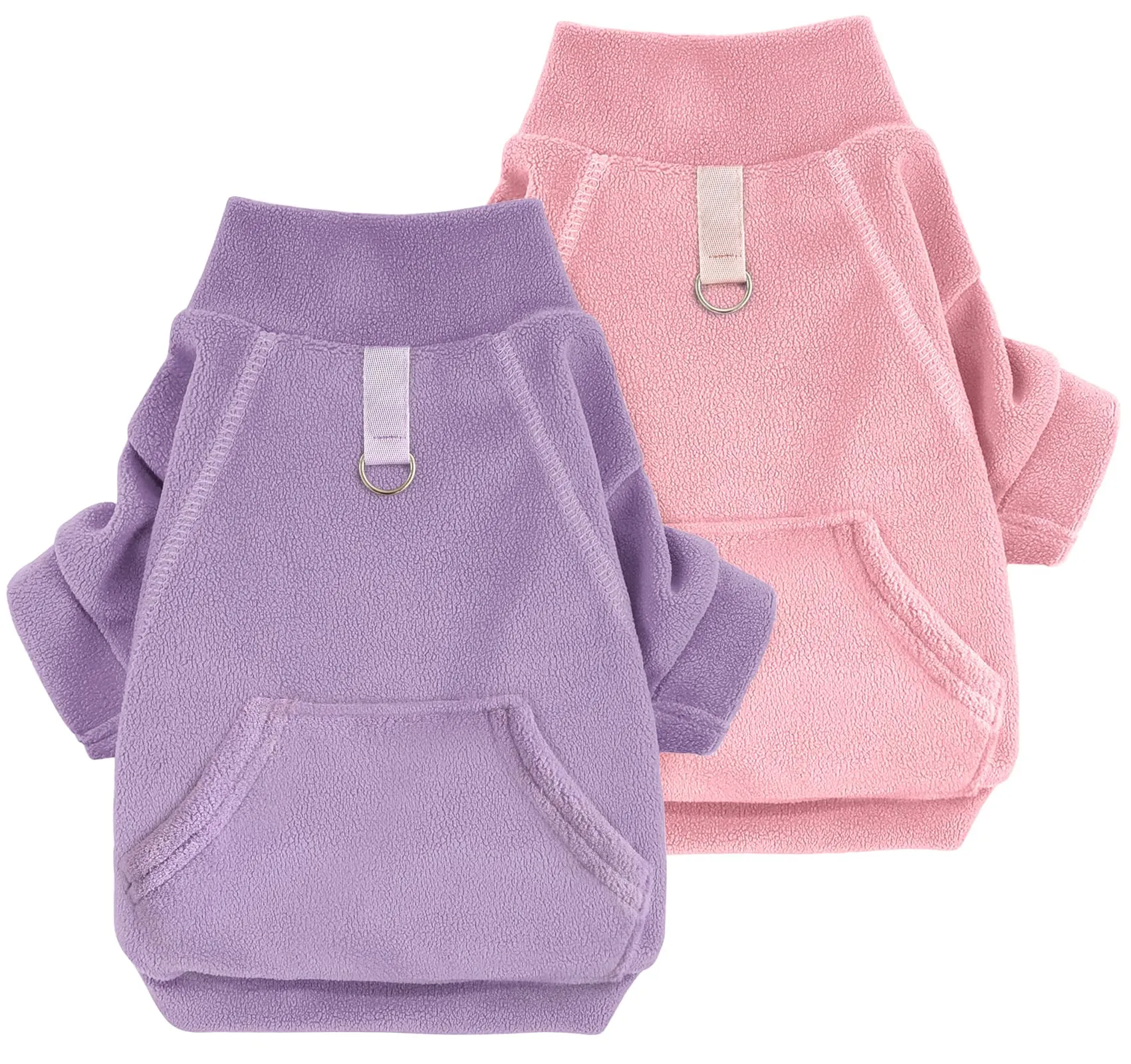 Mosucoirl Felpa con Cappuccio per Cani in Cotone con Tasca e D-Ring, Rosa e Violetta, XL - immagine 1
