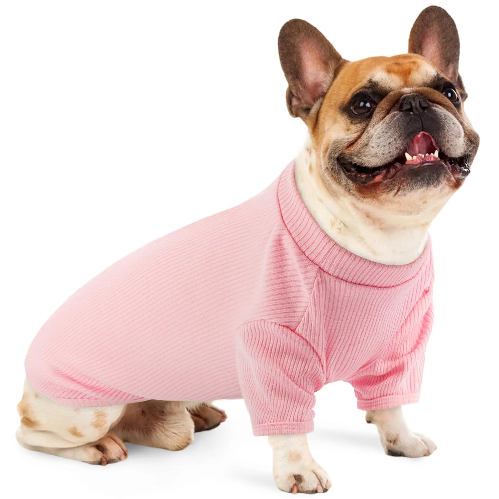 Hjumarayan Pullover Leggero in Maglia a Costine per Cani, Rosa Fiorita, L - immagine 1