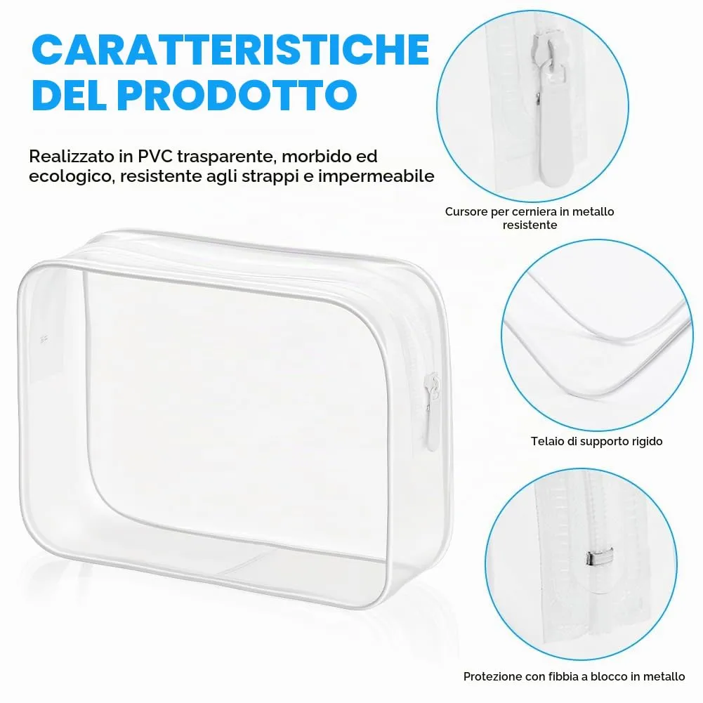 OSDUE Set di 4 Borse Trasparenti per Valigia in PVC - immagine 3