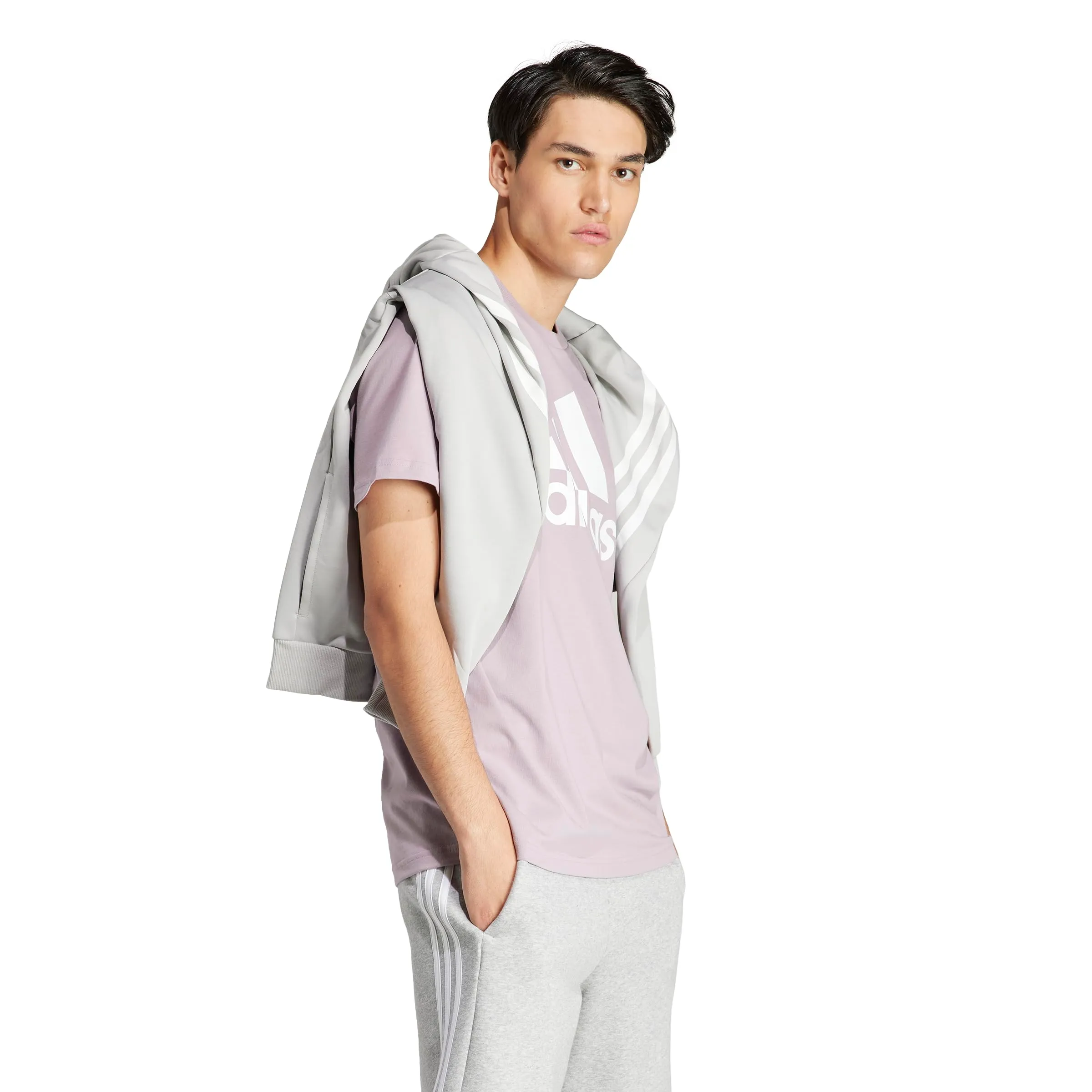 adidas Men's Essentials Single Jersey Big Logo T-Shirt, Preloved Fig, XX-Large Tall + 2" - immagine 7