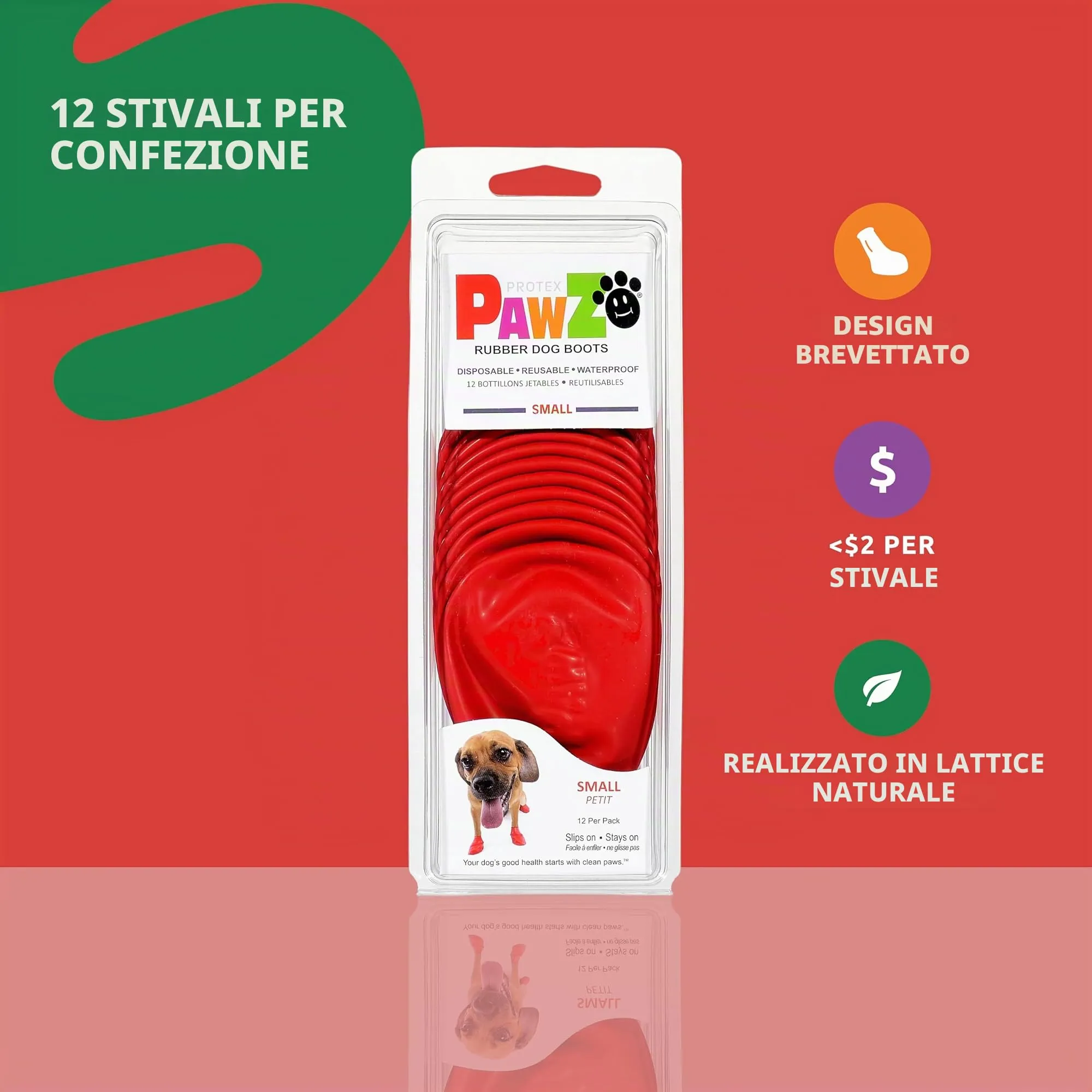 Pawz Scarpette Colorate Per Cani, Small, Giallo - immagine 2
